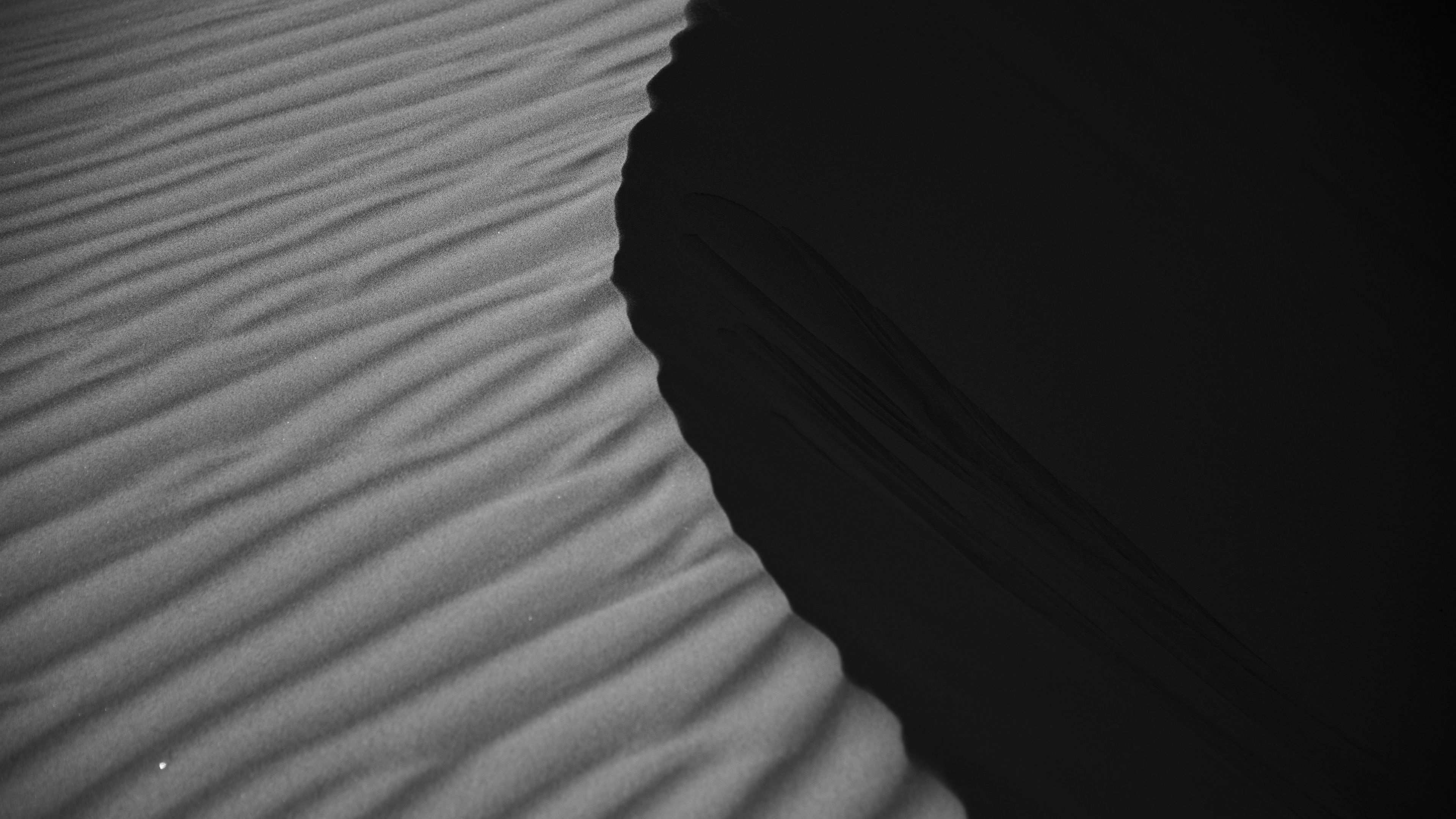 3840x2160 White Black Sand Desert Dune 4K HD Nature Wallpaper