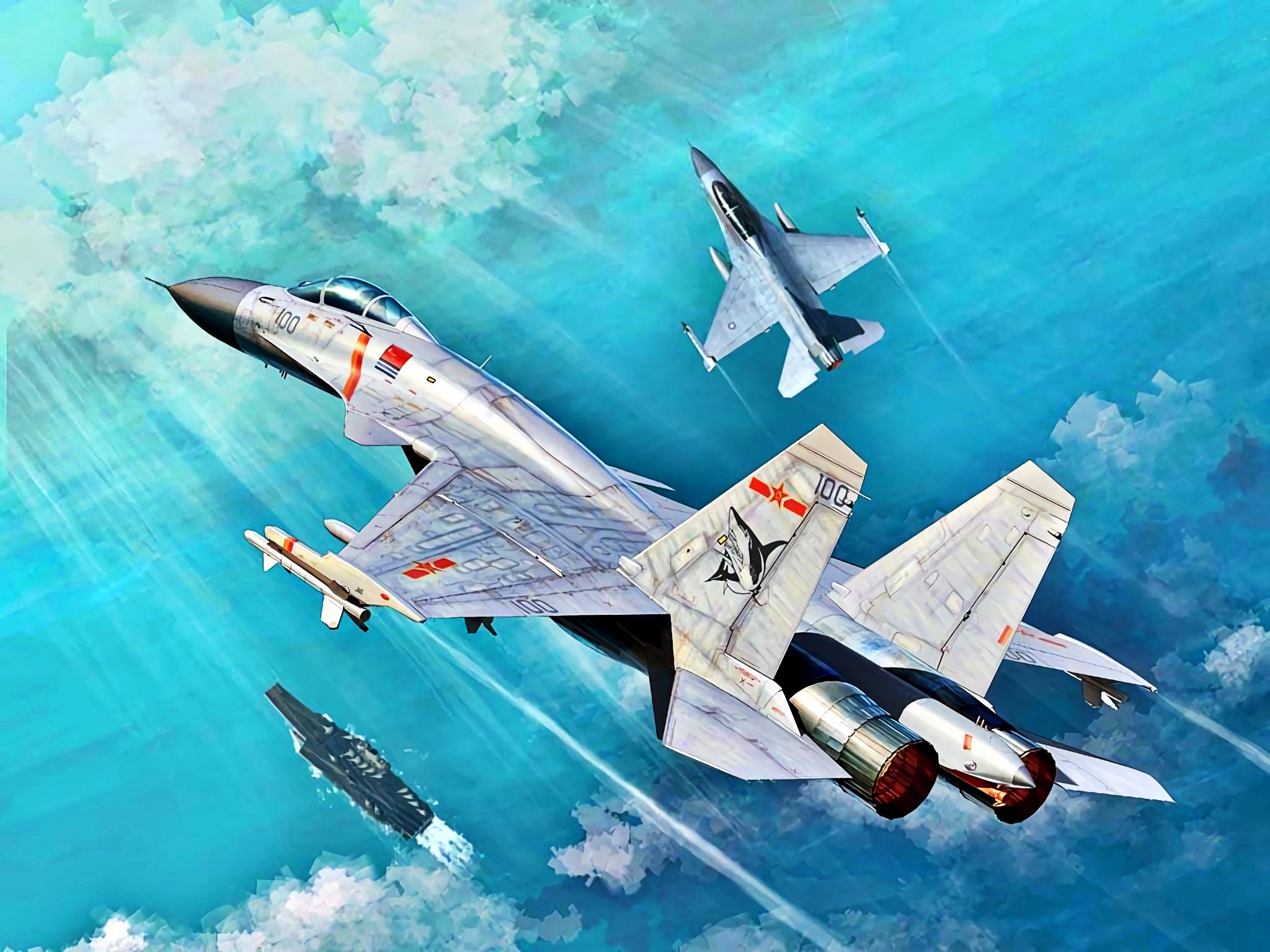 2048x1536 Wallpaper China, The Carrier, F Carrier Based Fighter, Shenyang, J 15 For Mobile And Desktop, Section авиация, Resolution 2048x1536