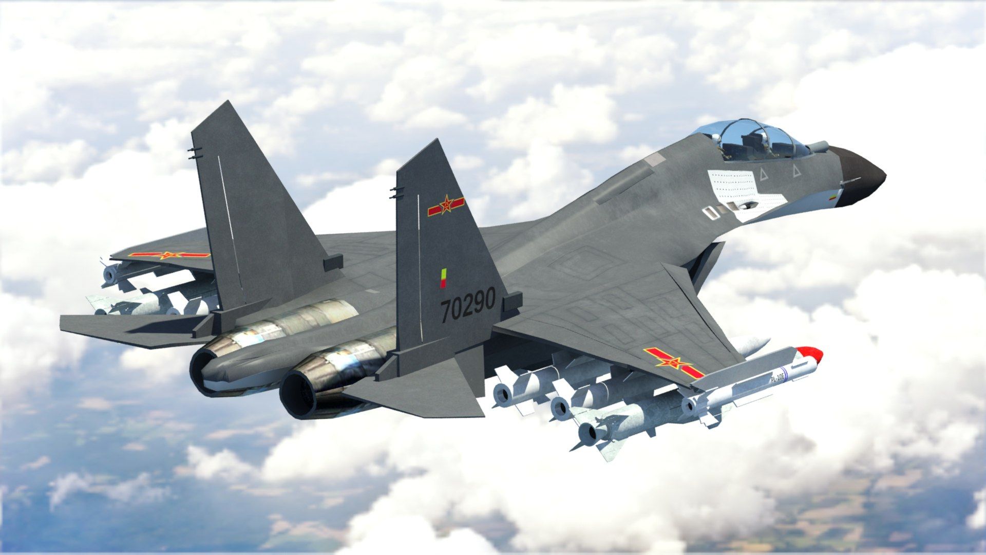 1920x1080 Chinese J16 Fighter Jet 3D
