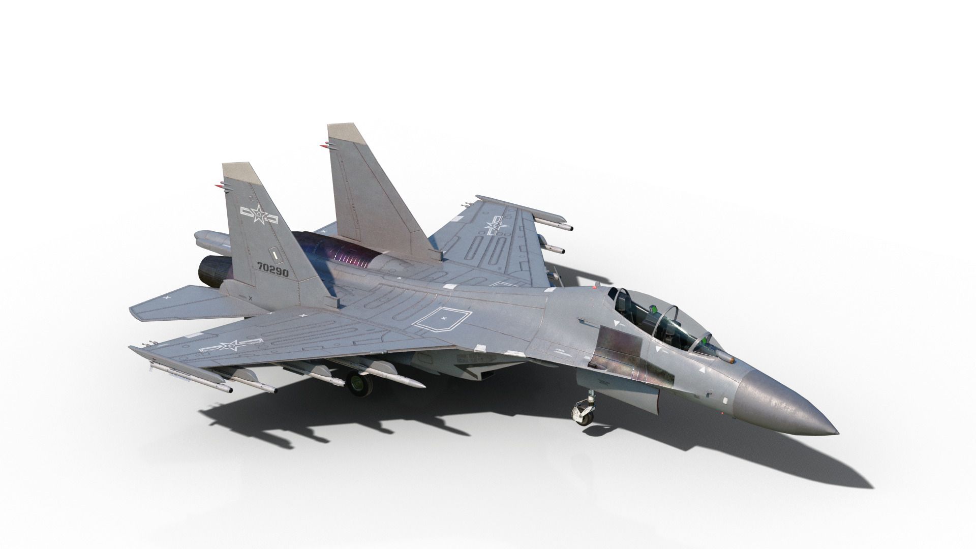 1920x1080 3D Model PBR Chinese Shenyang J 16 Multirole Fighter J16 Flanker VR / AR / Low Poly