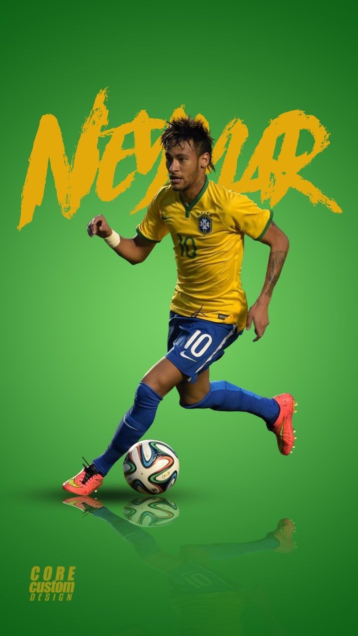 720x1280 Neymar green background. Brazil soccer team wallpaper, Soccor player, Fc
