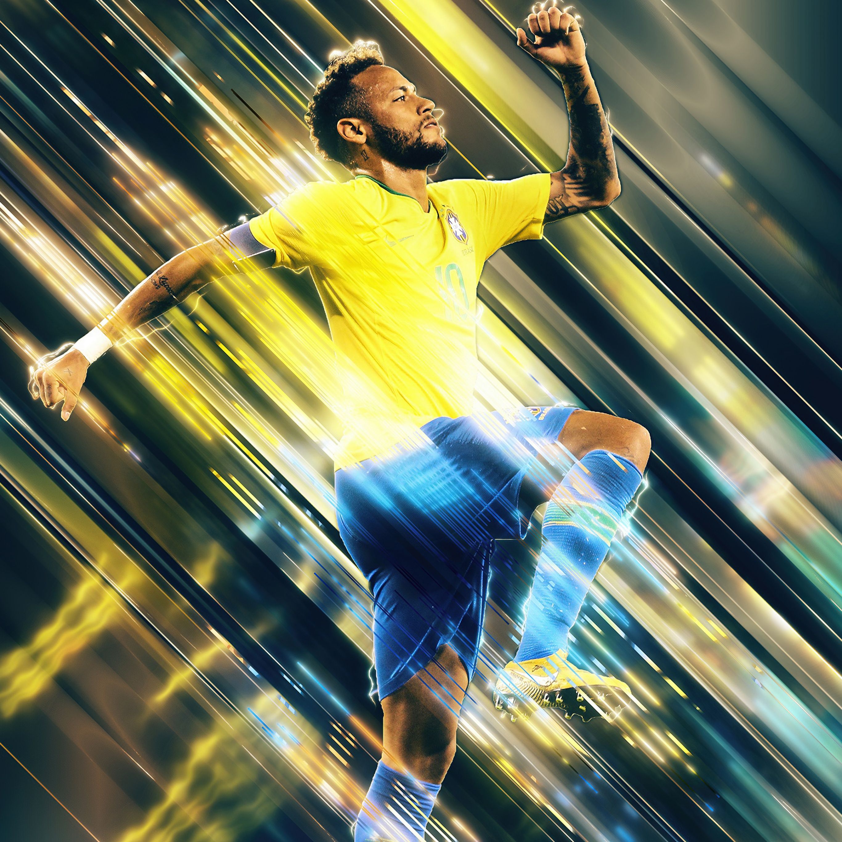 2732x2732 Neymar Jr Wallpaper 4K, Abstract background