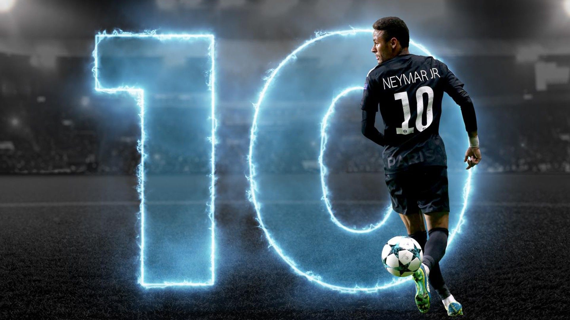 1920x1080 Backside Of Neymar da Silva Santos Junior In Blue Sports Dress HD Neymar Wallpaper