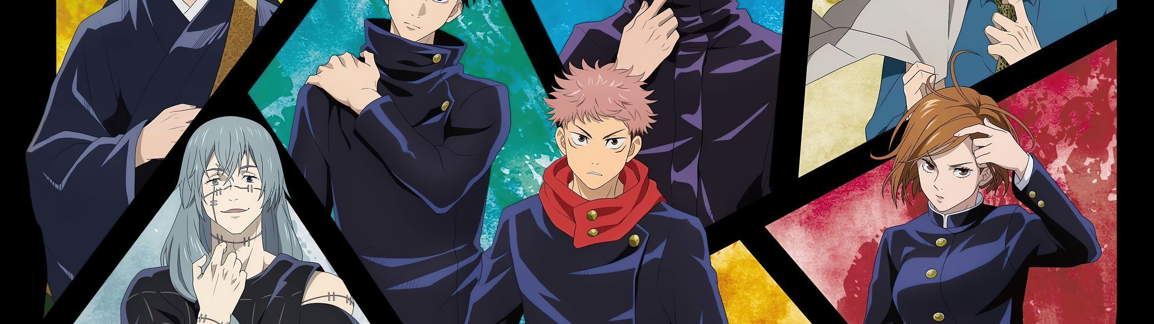 3840x1080 Jujutsu Kaisen JJK Characters 4K Wallpaper