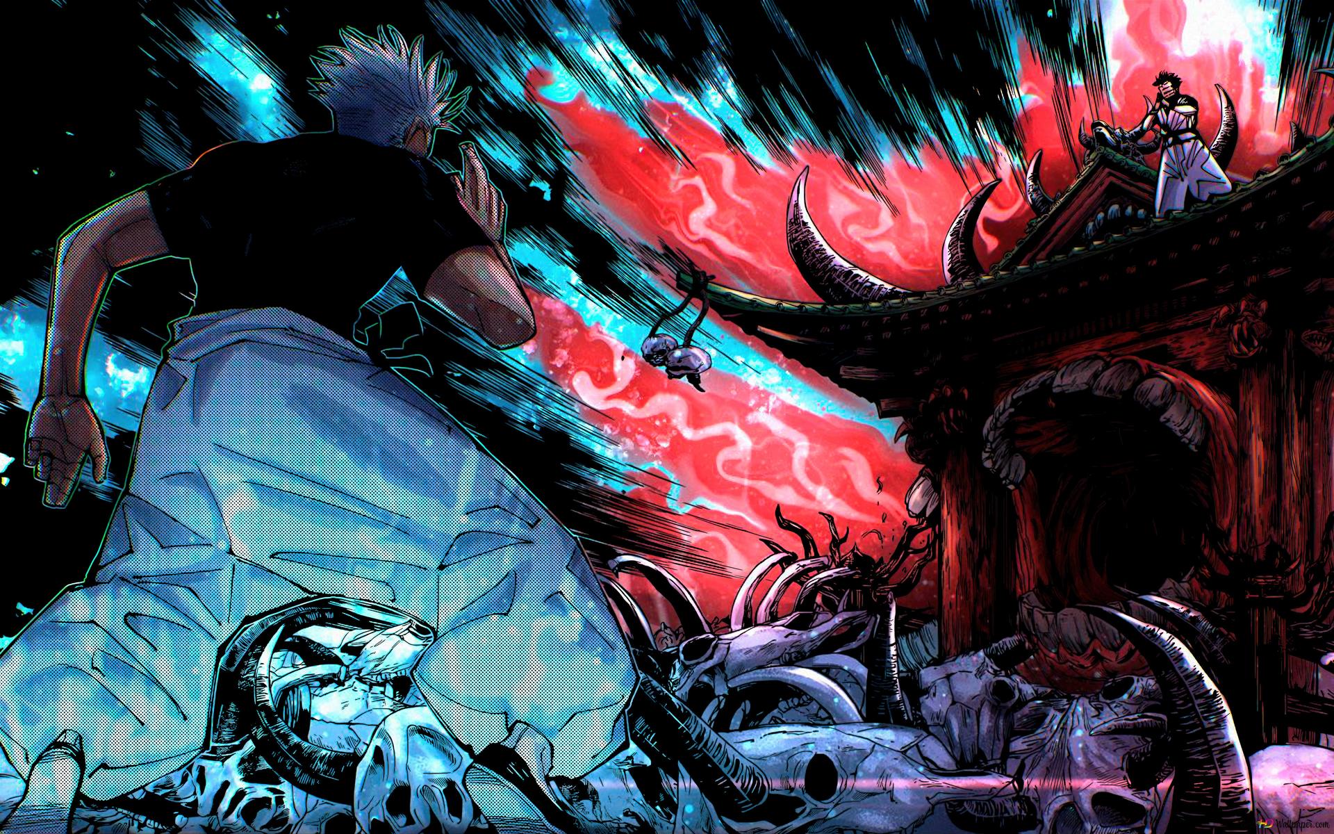 1920x1200 Satoru Gojou Vs Sukuna from Jujutsu Kaisen 4K wallpaper download