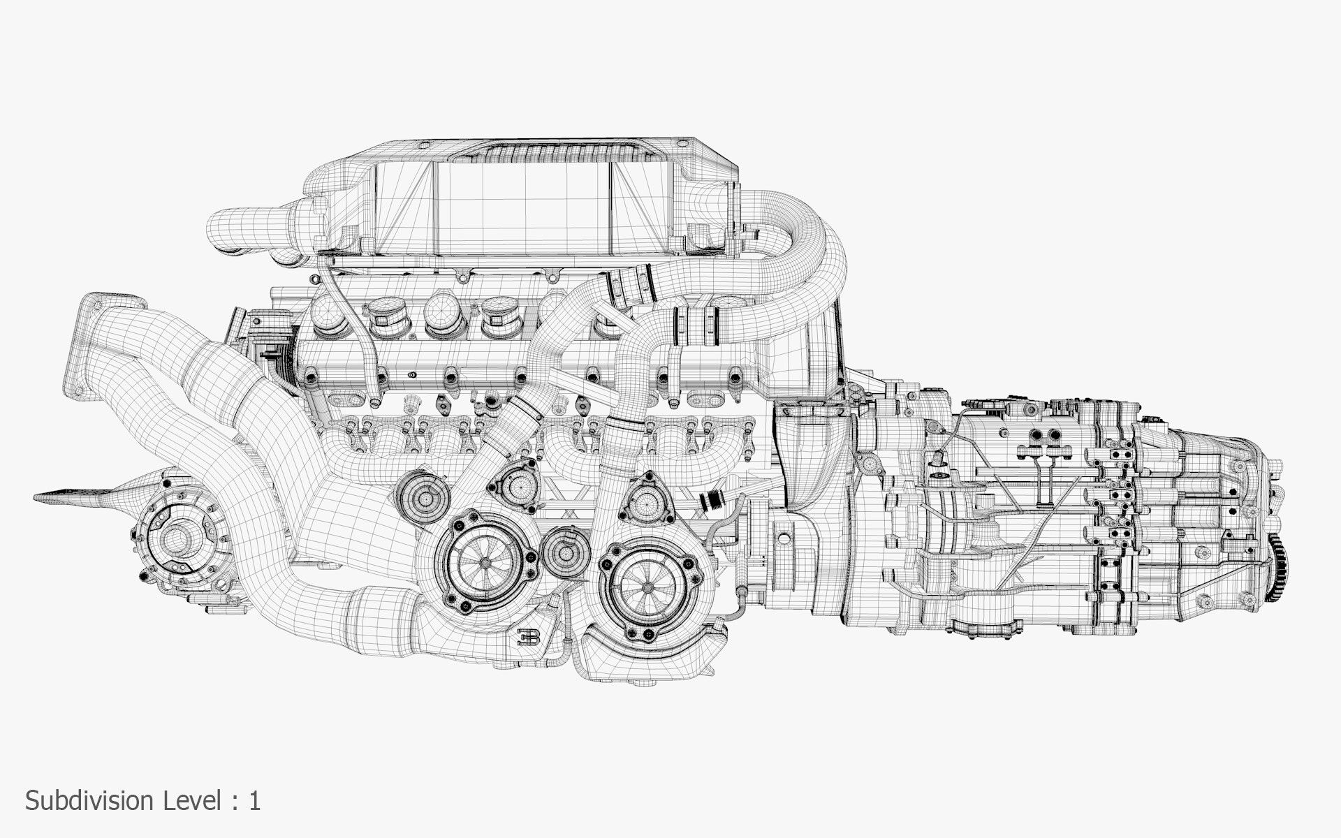 1920x1200 Johann delestree W16 Engine (Chiron)