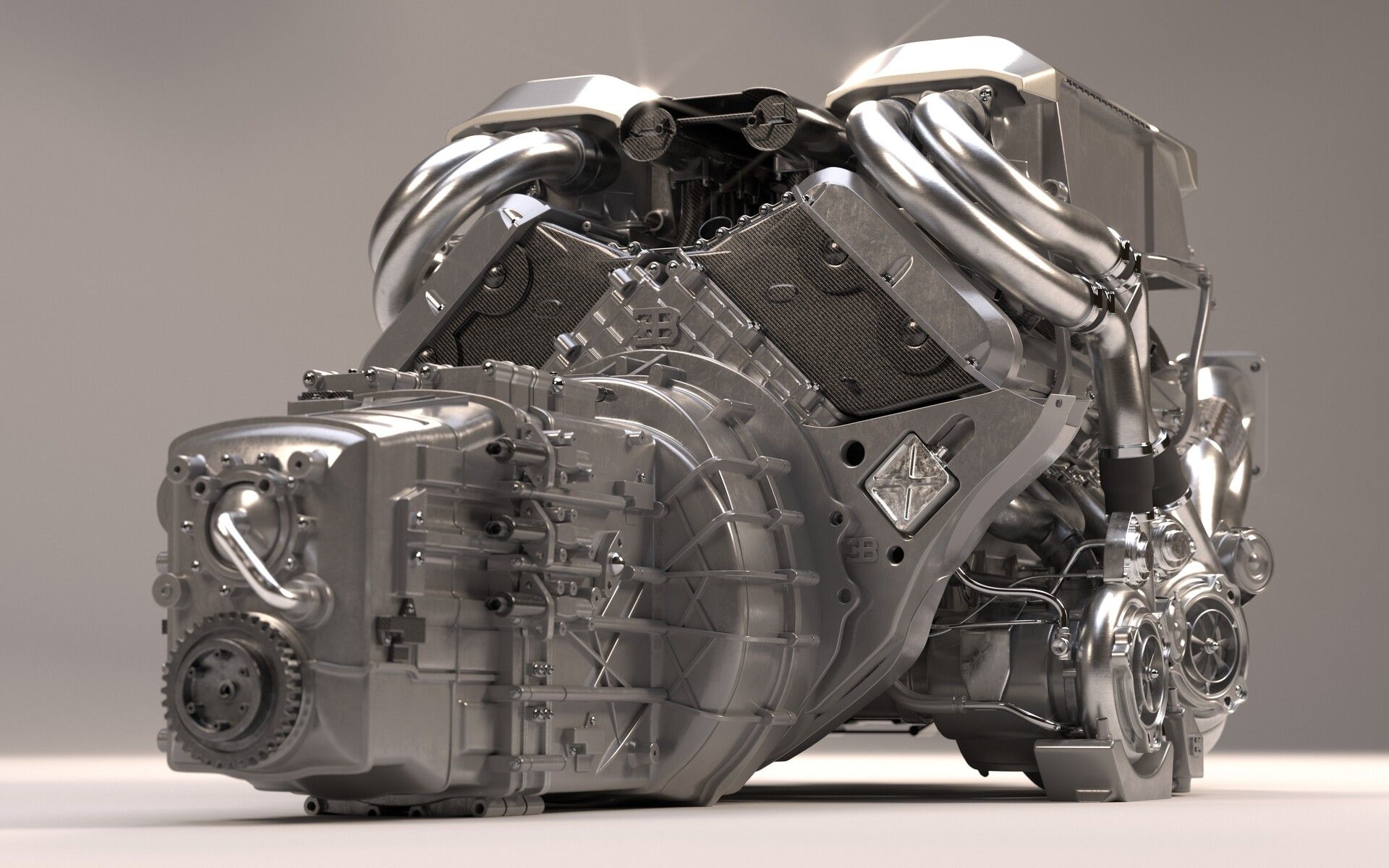 1920x1200 Desire FX 3D models. Bugatti Chiron W16 Engine