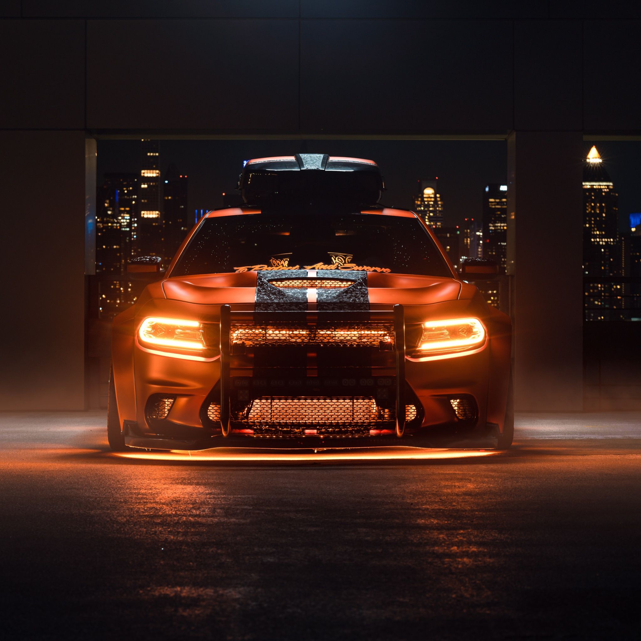 2048x2048 Dodge Charger Hellcat Wallpaper 4K, Performance Sedan
