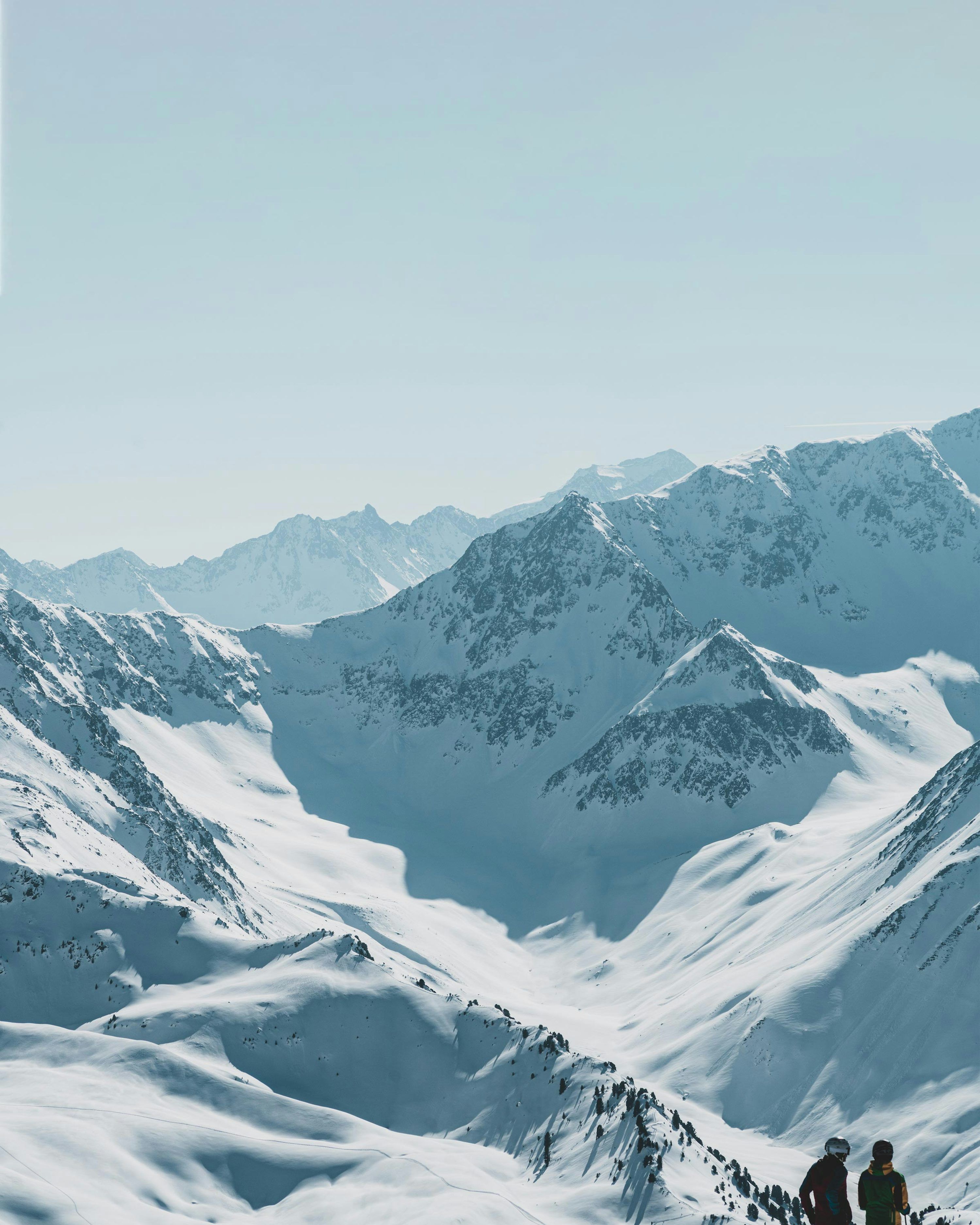 3000x3750 White snow covering mountains under grey sky photo