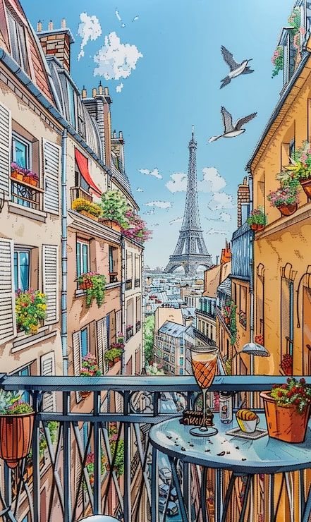 441x740 France Vacation Artwork Photo Free High Quality Picture