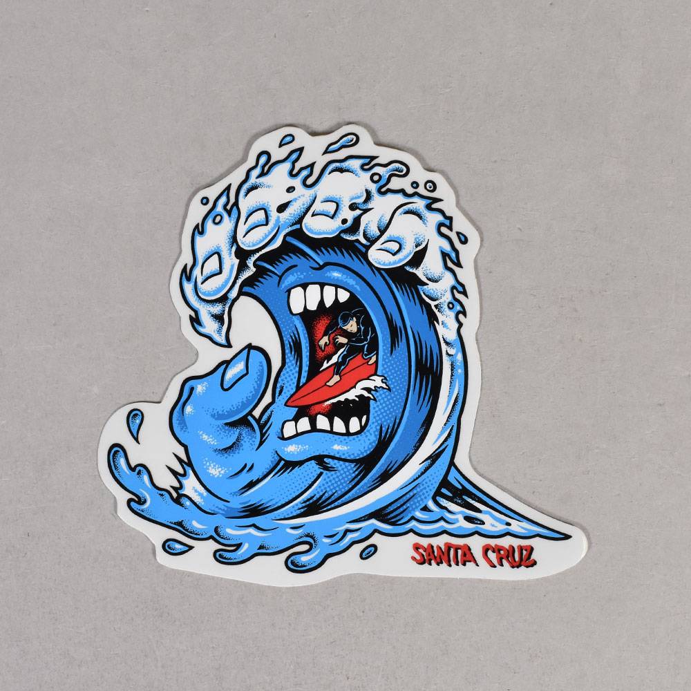 1000x1000 Santa Cruz Skateboards Screaming Wave Sticker'' x 4.25'' from Native Skate Store UK
