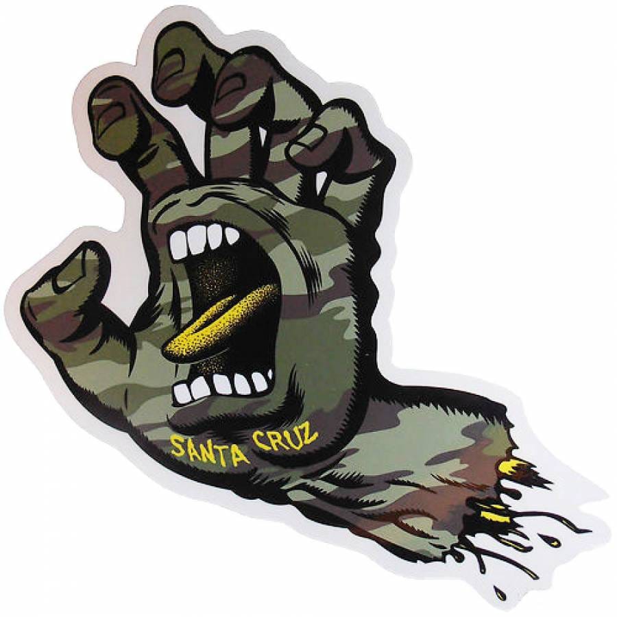 900x900 Santa Cruz Skateboards Santa Cruz Screaming Hand Camo Skateboard Sticker from Native Skate Store UK