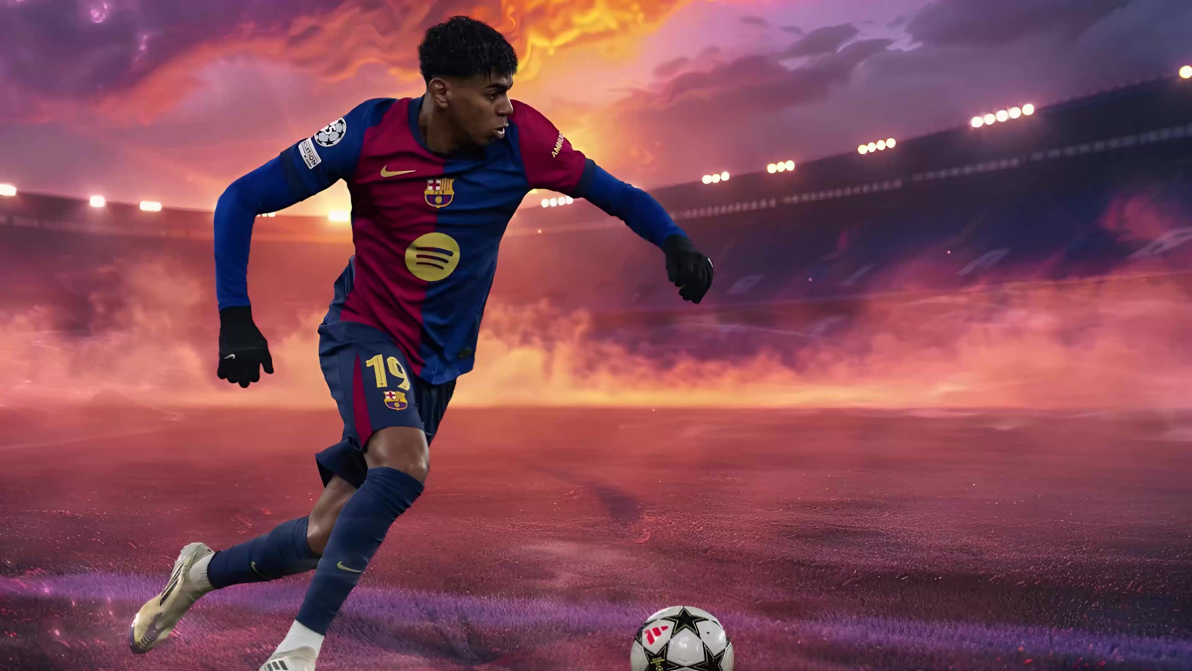 3840x2160 Lamine Yamal on the Field Live Wallpaper