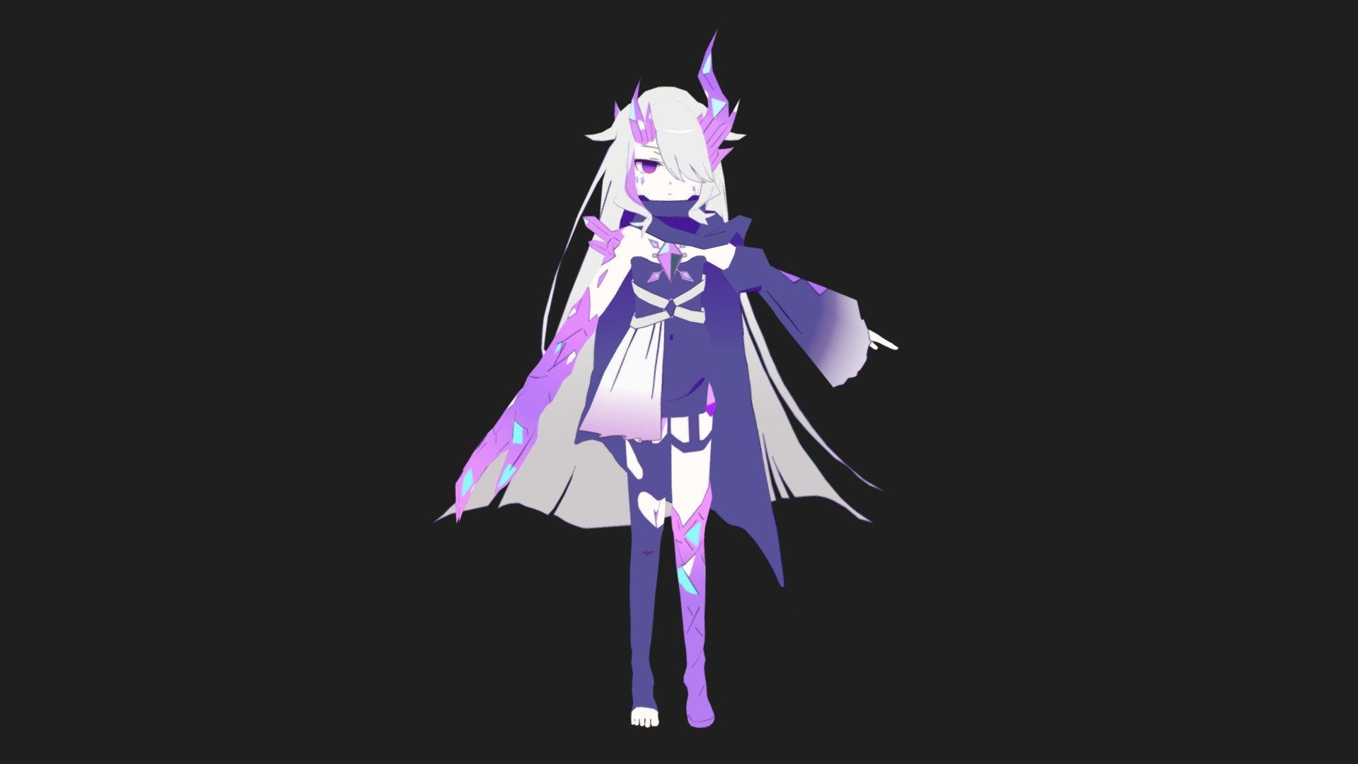 1920x1080 Koseki Bijou. HoloEN 3D Lowpoly Model Free 3D model by Alice [902c976]