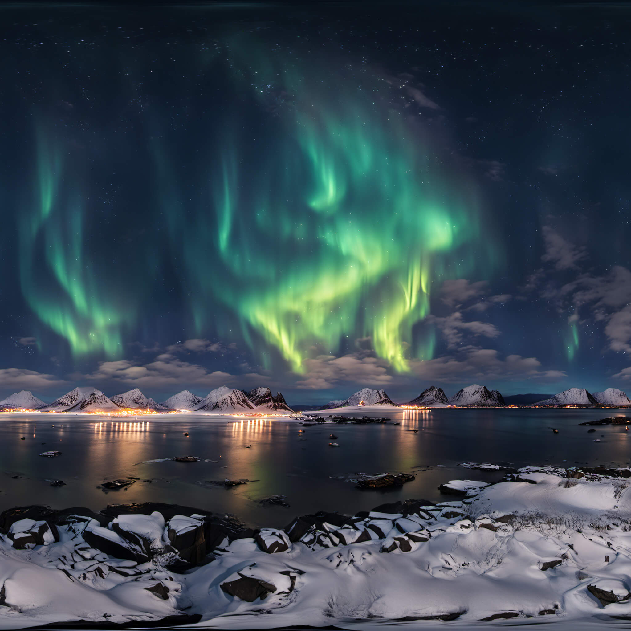 2048x2048 HDRI Aurora Borealis Panoramas