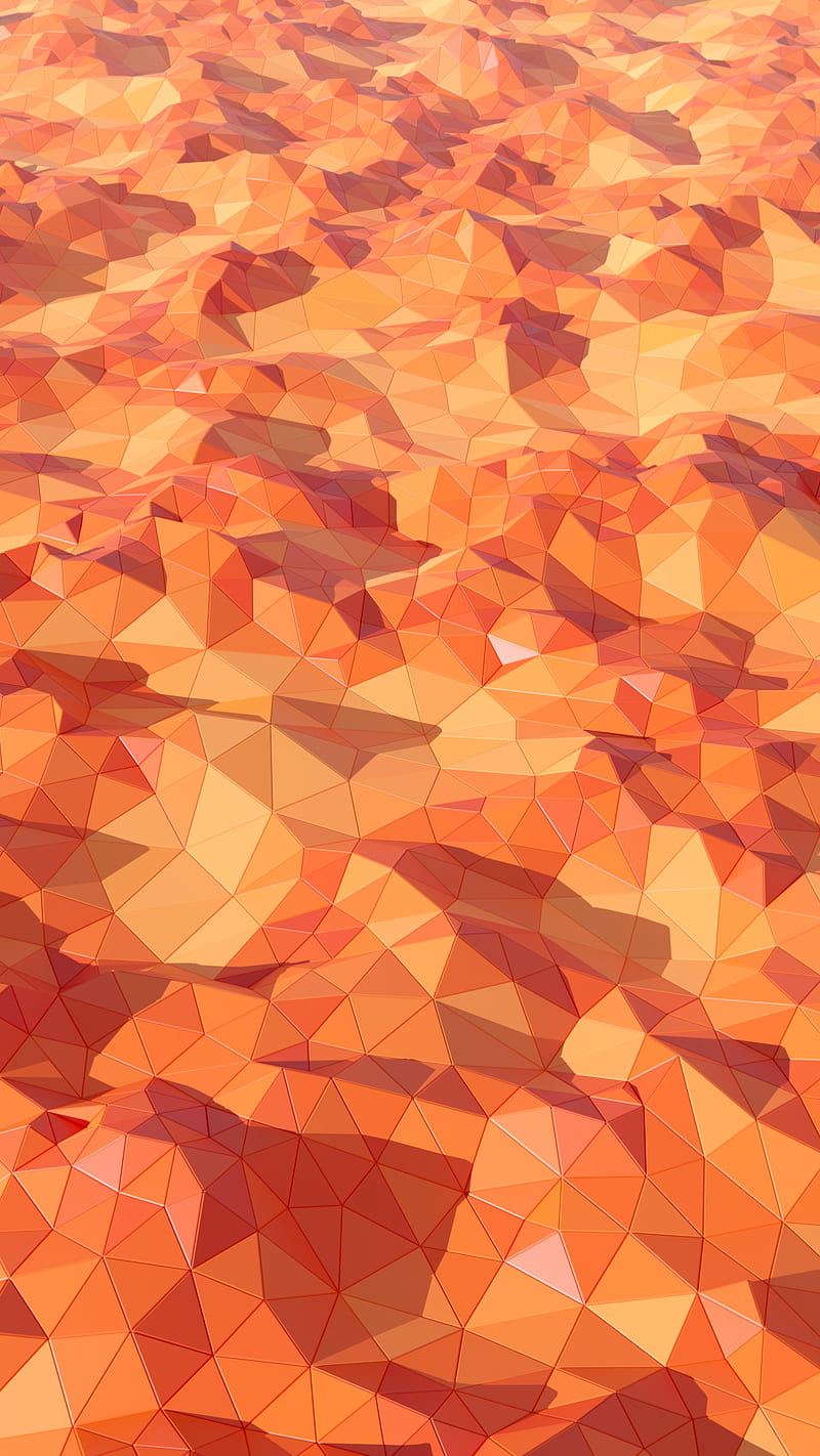800x1422 Abstract, desert, dunes, geometry, orange, paper, triangles, HD phone wallpaper