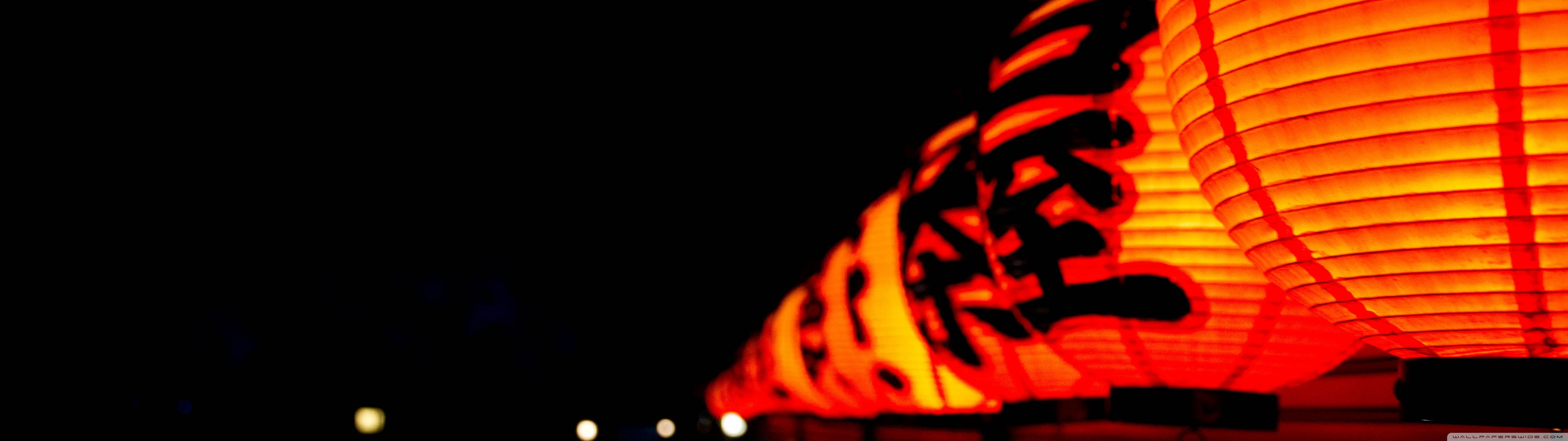 5120x1440 Japanese Lanterns At Night 4K UHD Wallpaper for UltraHD Desktop and TV : Widescreen and UltraWide Display : Dual Monitor : Smartphone and Tablet Devices