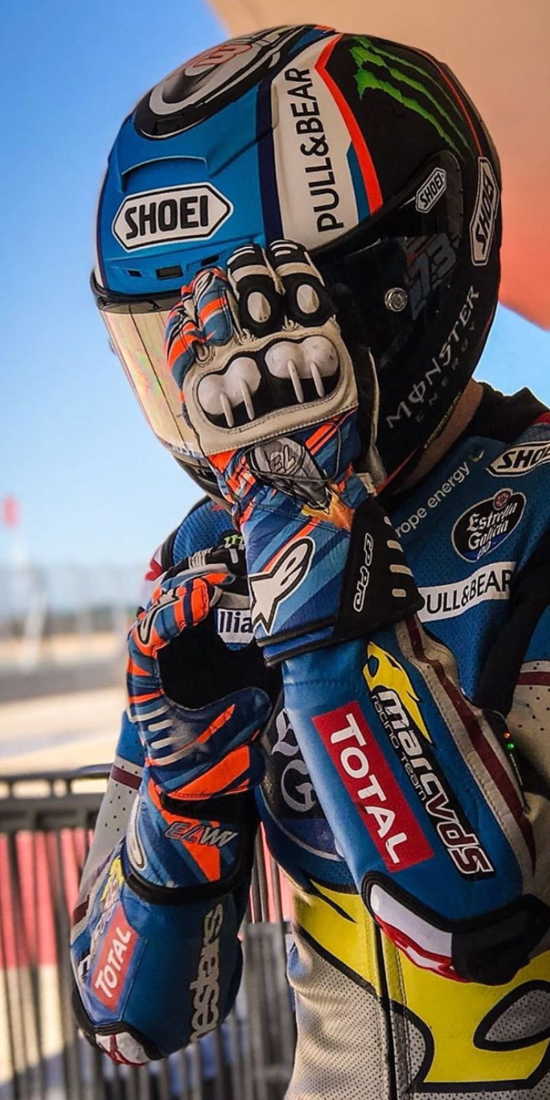 800x1600 Alex Marquez, bike, kalex, moto motogp, motor, motorcycle, shoei, spain, HD phone wallpaper