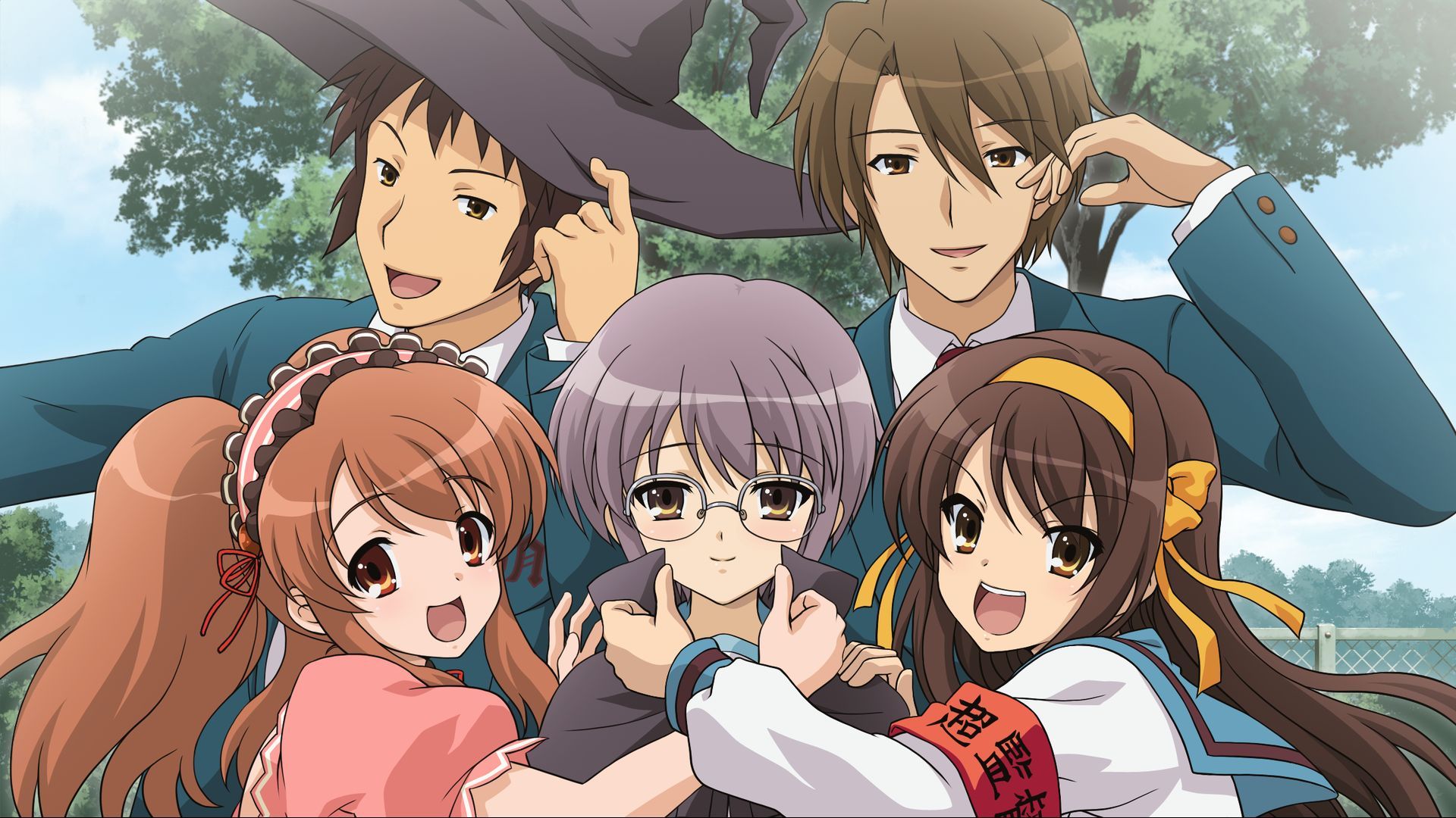 1920x1080 Desktop wallpaper: Anime, The Melancholy Of Haruhi Suzumiya, Haruhi Suzumiya, Itsuki Koizumi, Kyon (Haruhi), Mikuru Asahina, Suzumiya Haruhi No Yuuutsu, Yuki Nagato 4K free download for PC. 760733