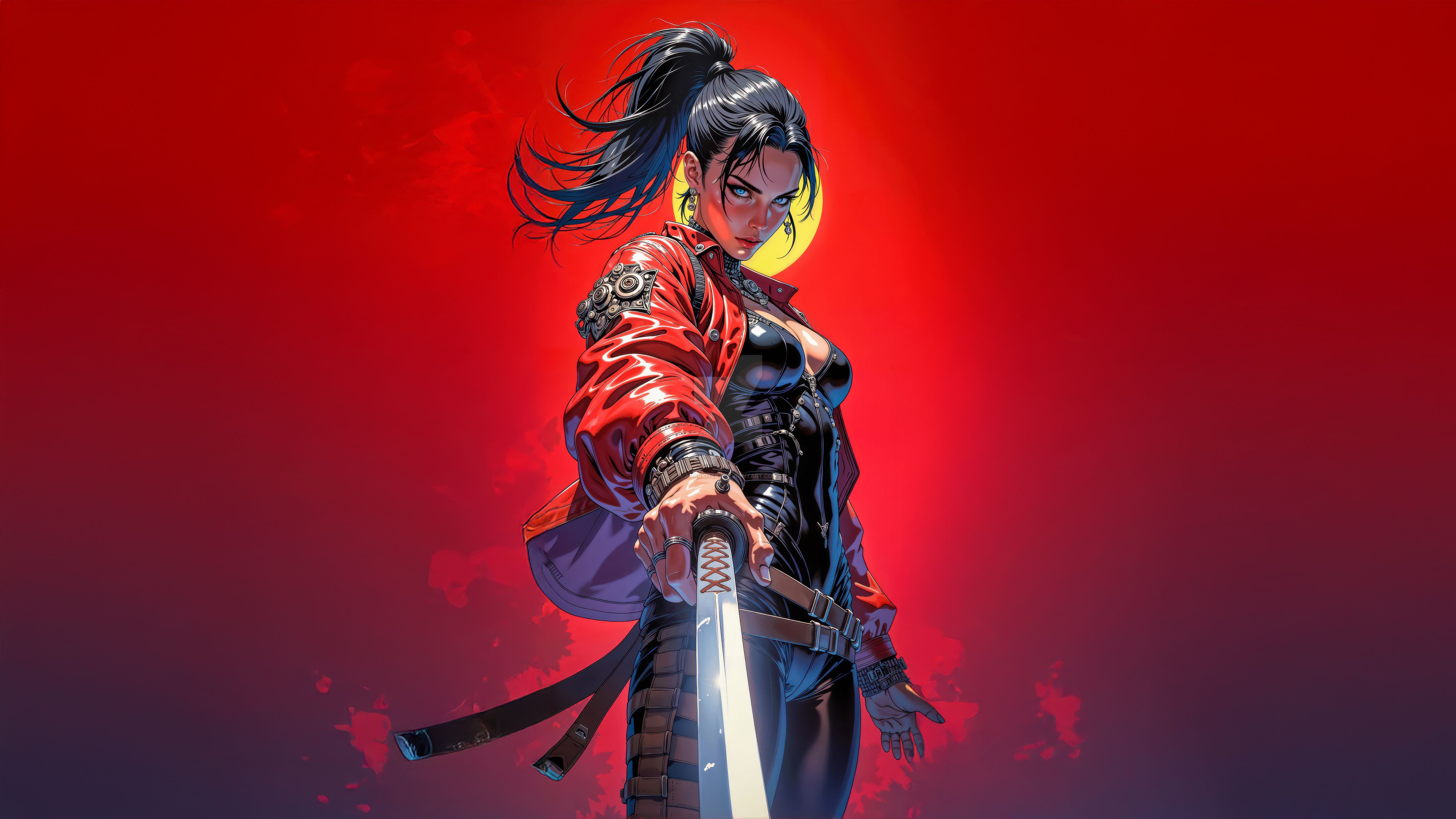 5120x2880 Ninja Queen Cyberpunk Samurai Girl Wallpaper, HD Artist Wallpaper, 4k Wallpaper, Image, Background, Photos and Picture