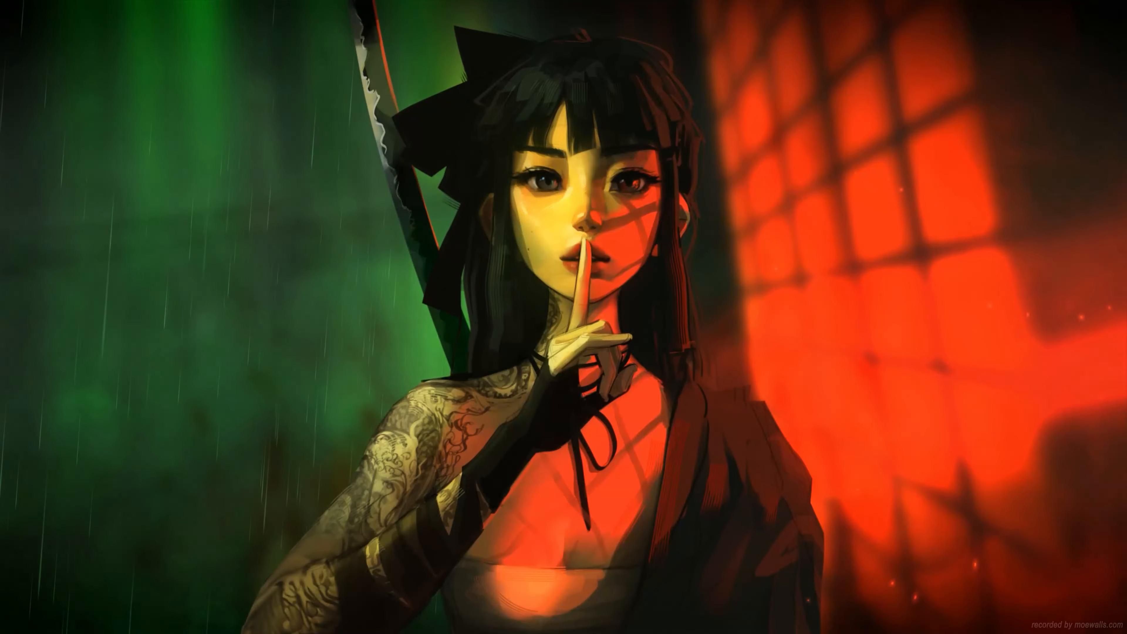 3840x2160 Silent Samurai Girl Live Wallpaper