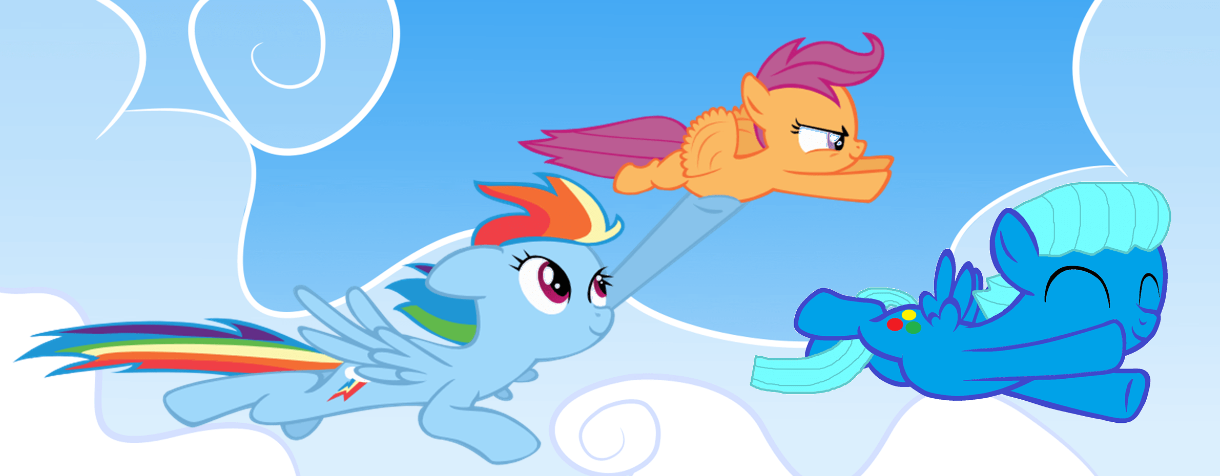 2381x930 We Fly Together! (ft. Rainbow Dash, Scootaloo & Pony Gumball Watterson)