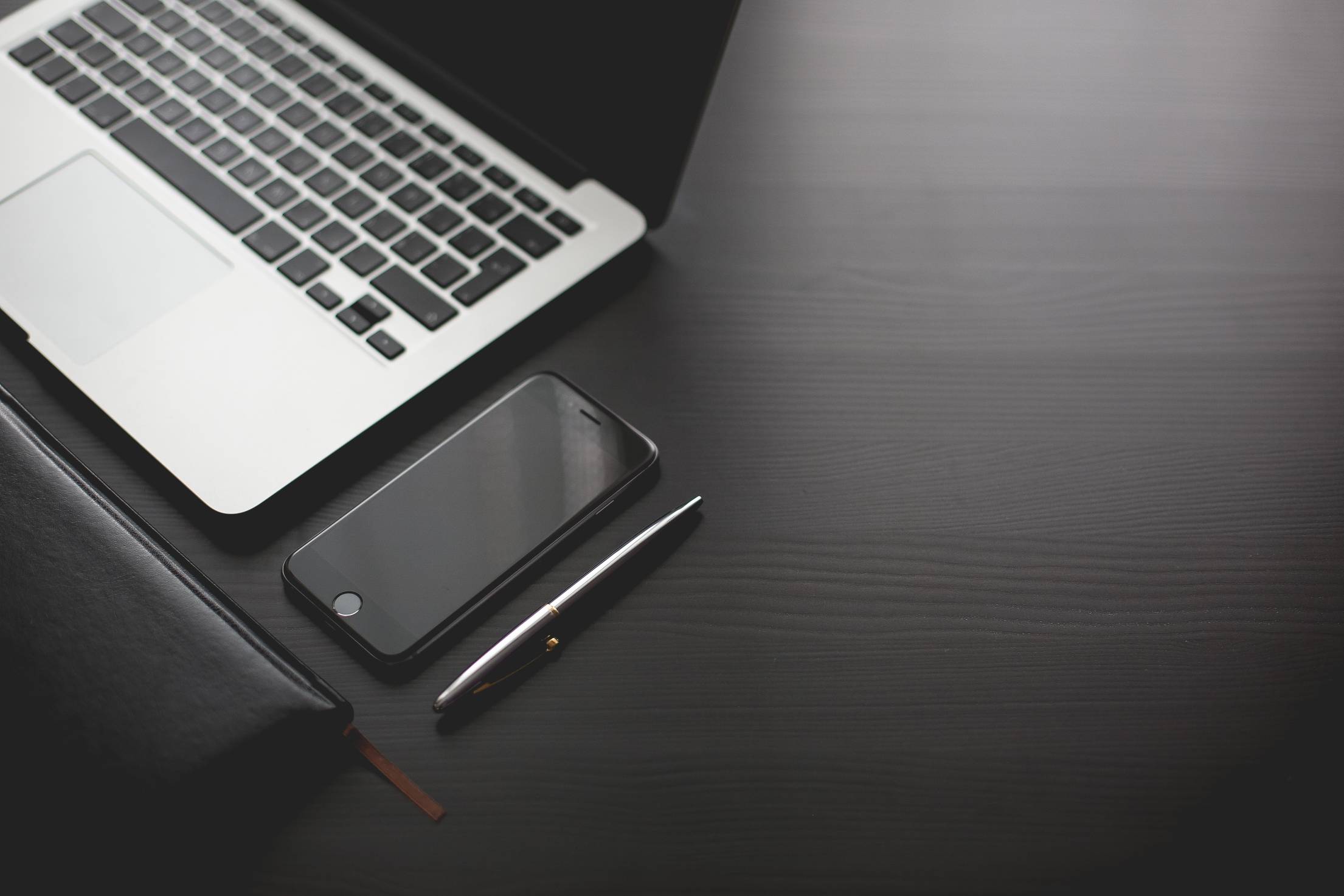 2210x1473 Black Styled Minimal: Office Things (room for text). Free Business Photo