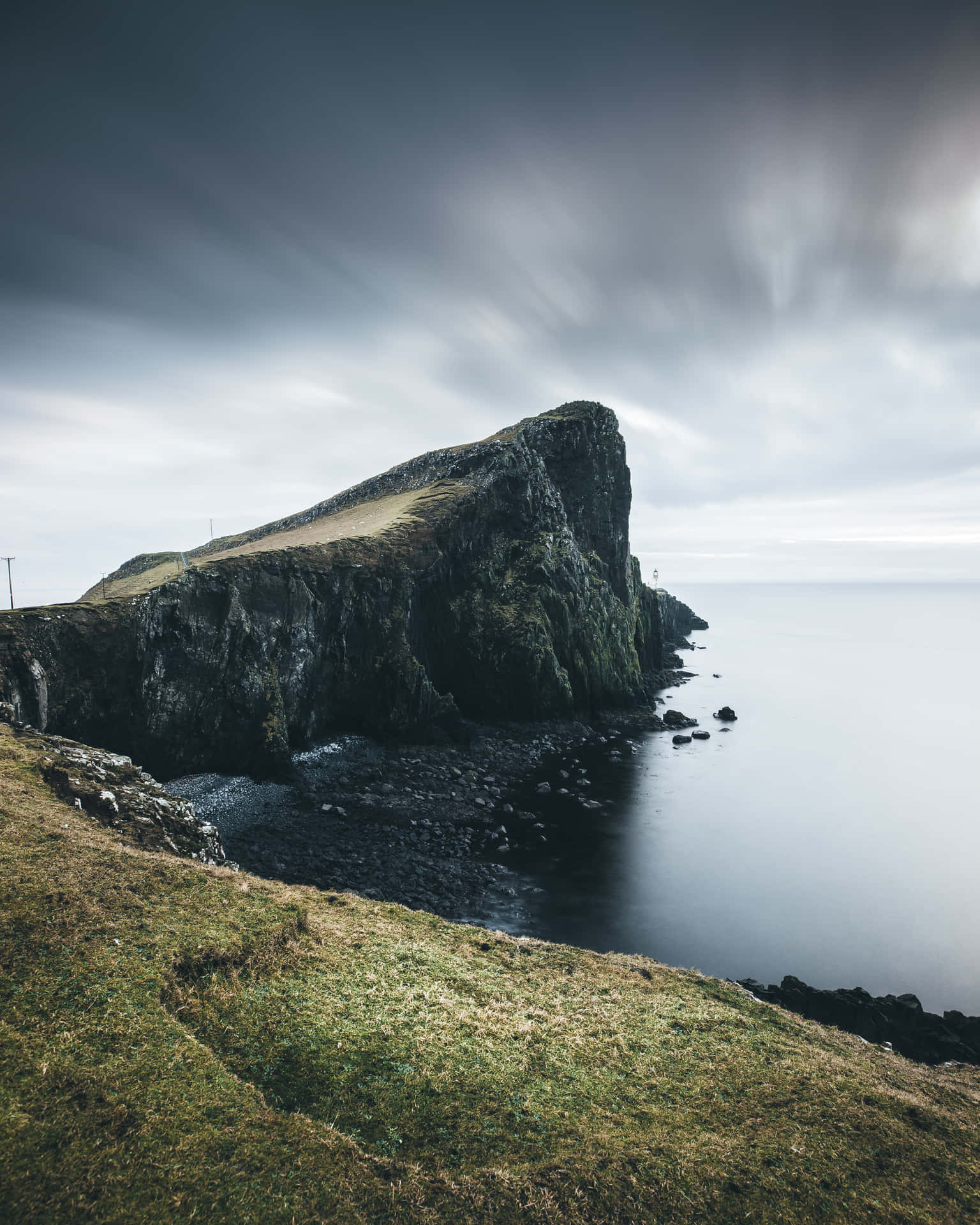 1536x1920 Download Sea Cliff Coastal Rock Formation Scotland Wallpaper