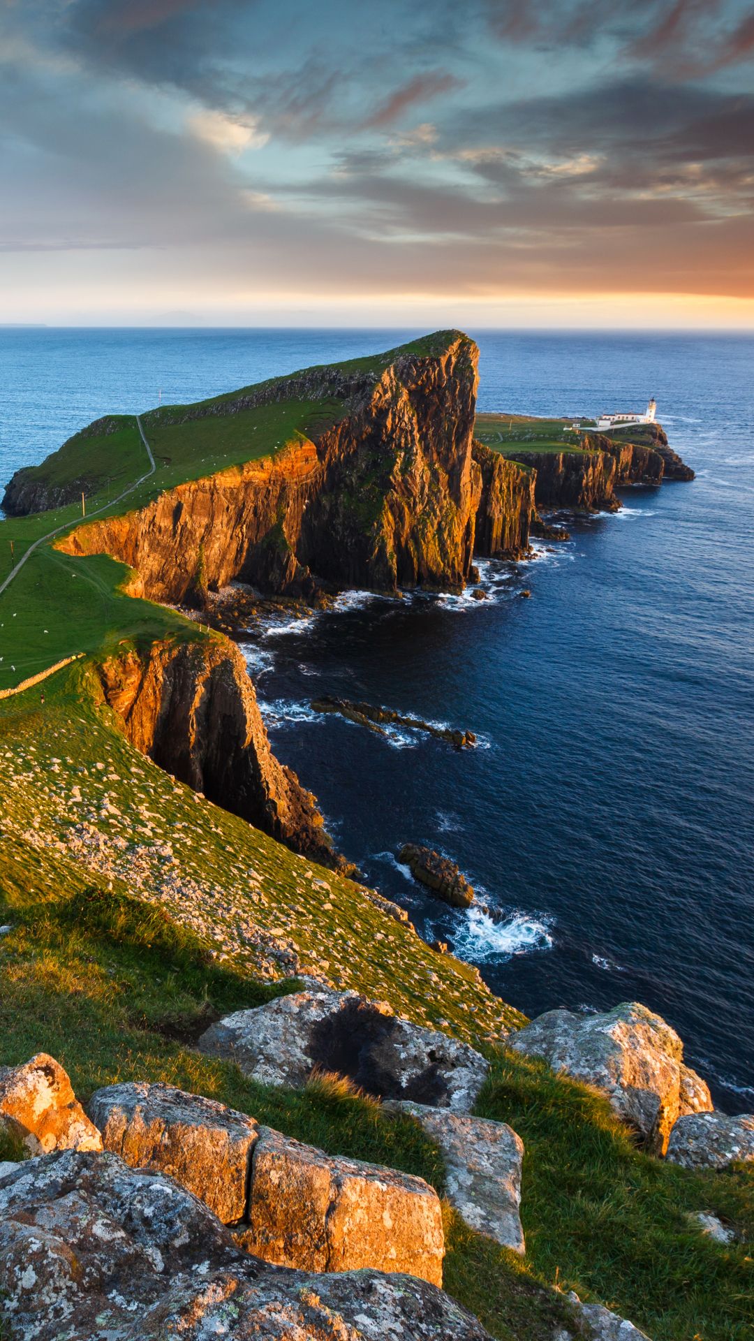 1080x1920 Phone wallpaper: Scotland, Nature, Earth, Coastline, Horizon, Ocean, Cliff 1396138