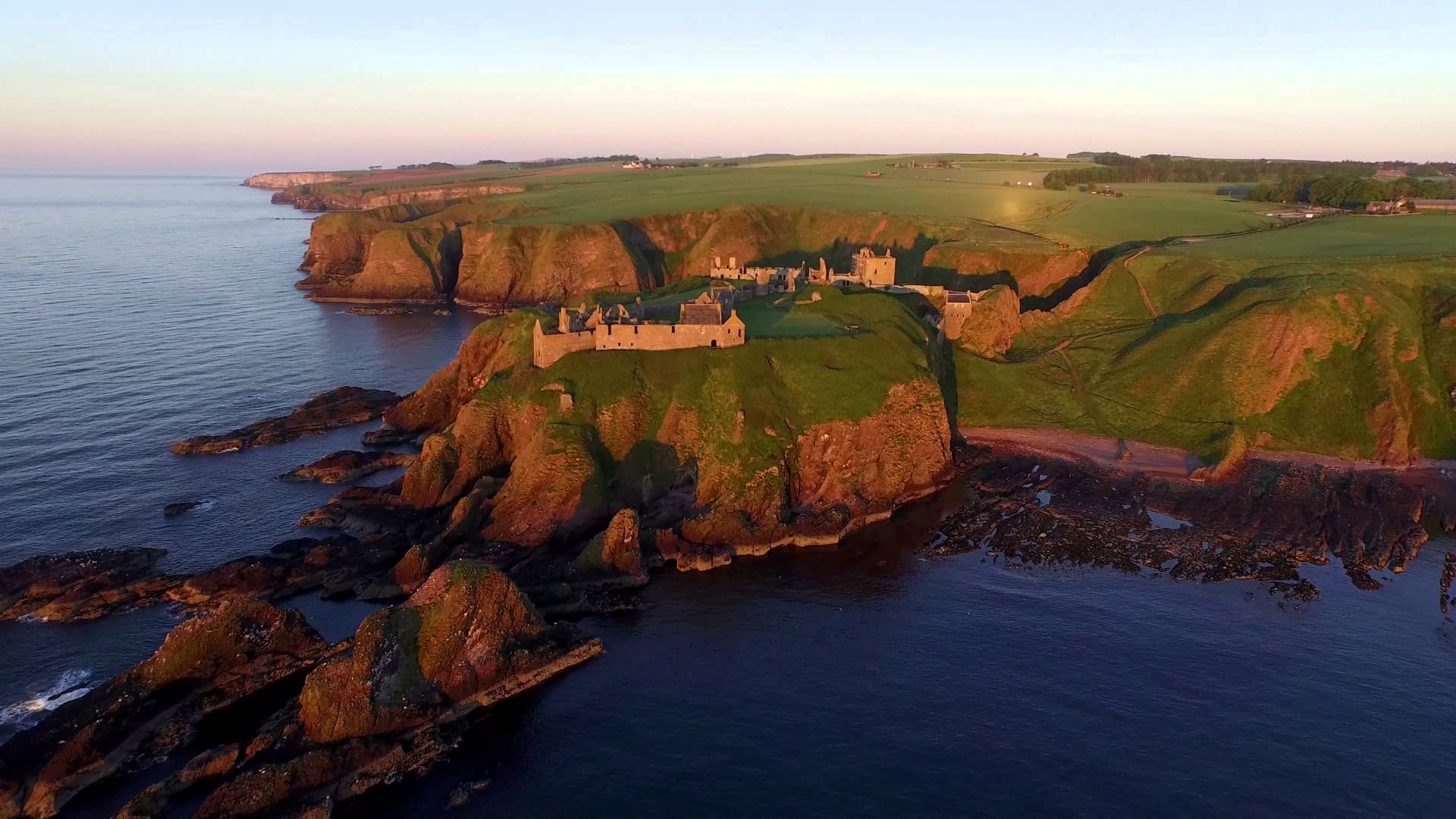 1920x1080 Dunnottar Castle, Scotland by West Guard, Aerial photography