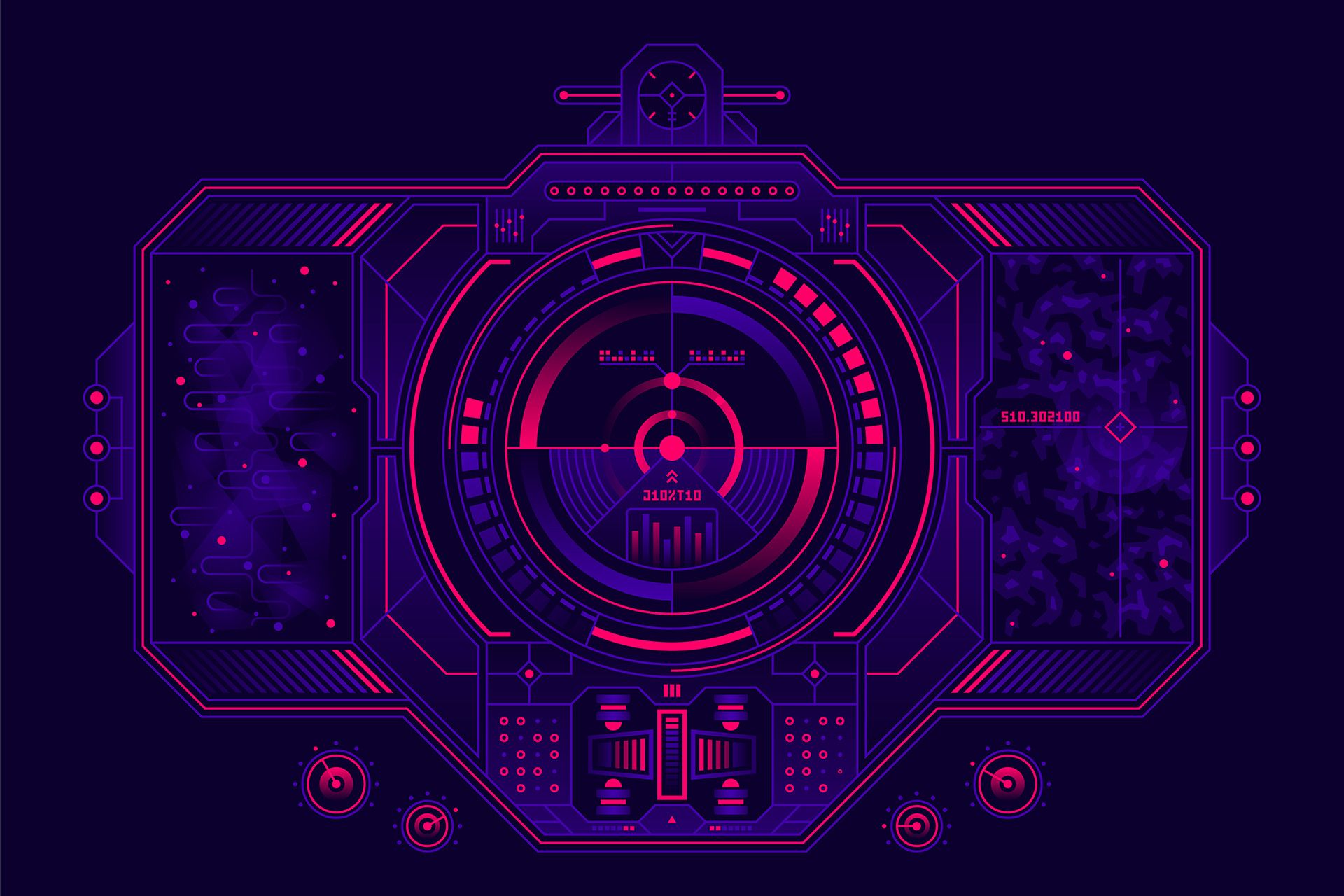 1920x1280 Cyberpunk HUD Interface Elements, an Object Graphic