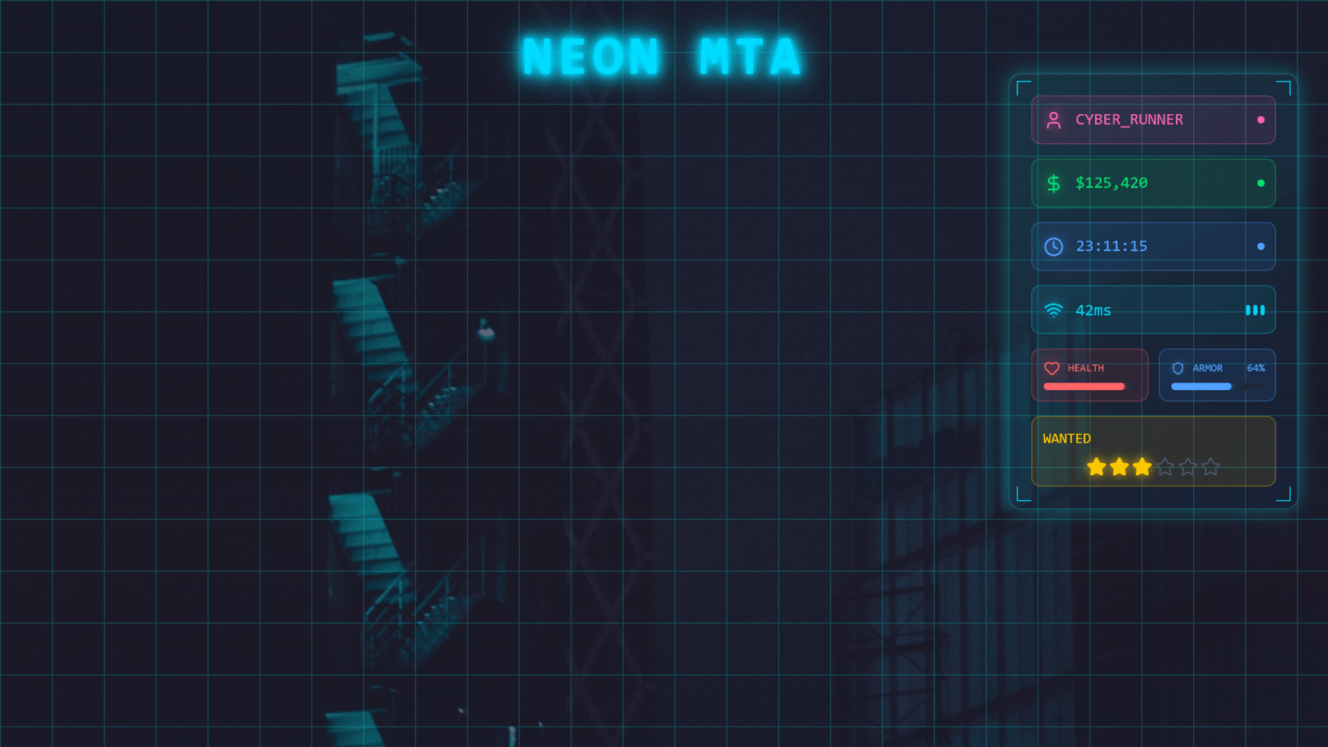 1920x1080 Futuristic Cyberpunk HUD Design
