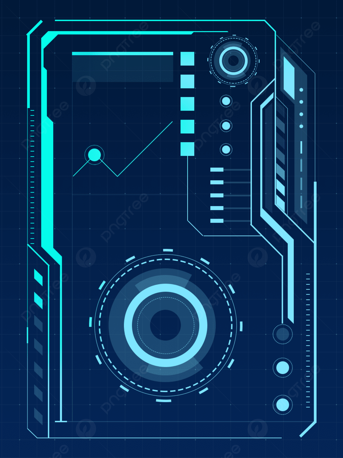 1200x1604 Blue Technology Hud Element Background Wallpaper Image For Free Download