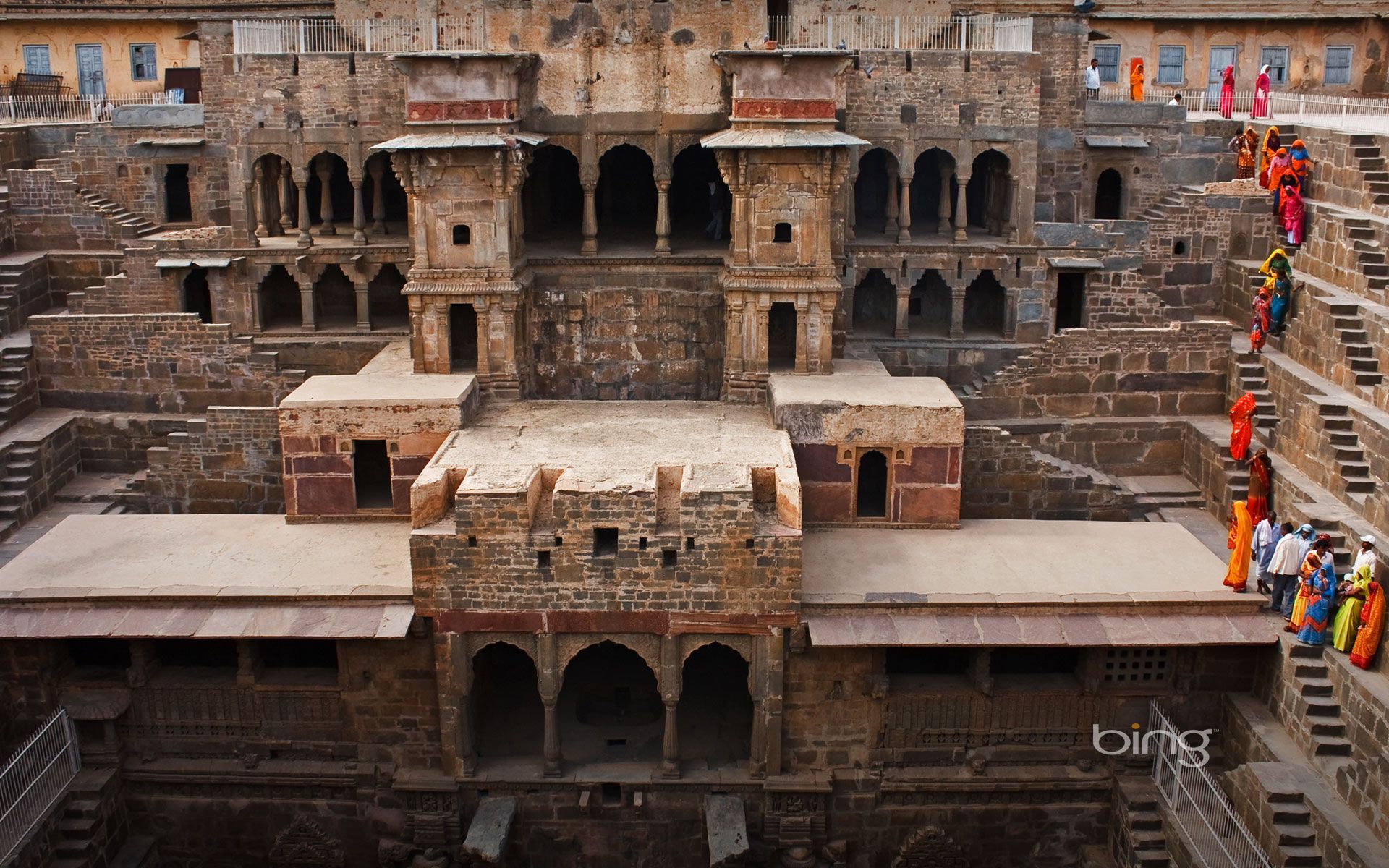 1920x1200 Chand Baori stepwell in Abhaneri, India Wallpaper