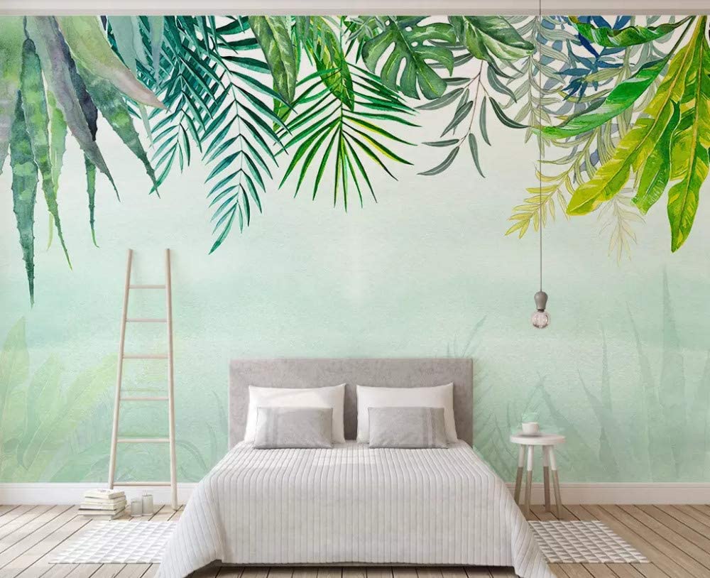 1000x814 Wallpaper 3D Nordic Minimalist Fresh Green Leaf Watercolor Cactus