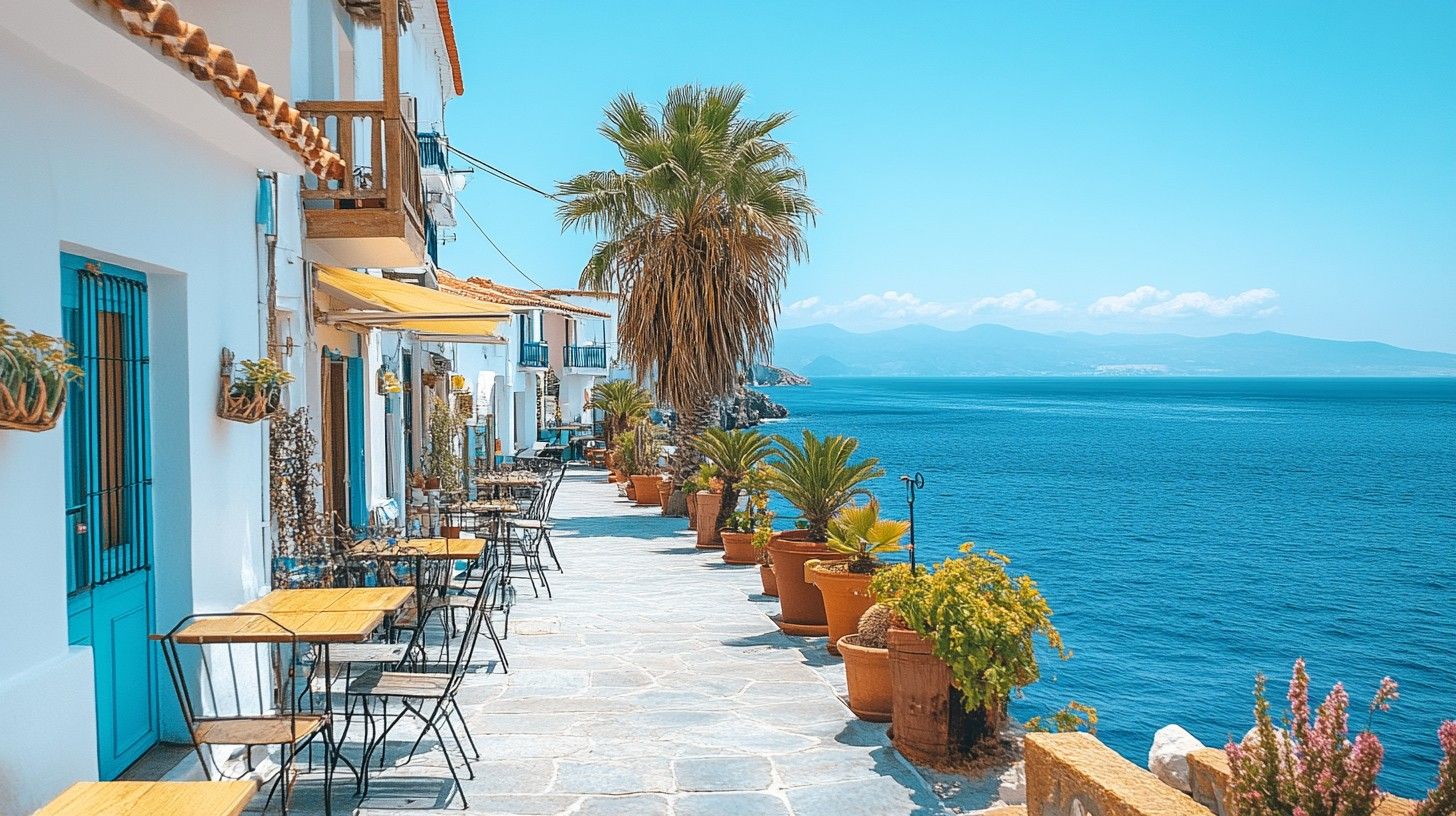 1456x816 Free Seaside Cafe View Image, Cafe, Ocean