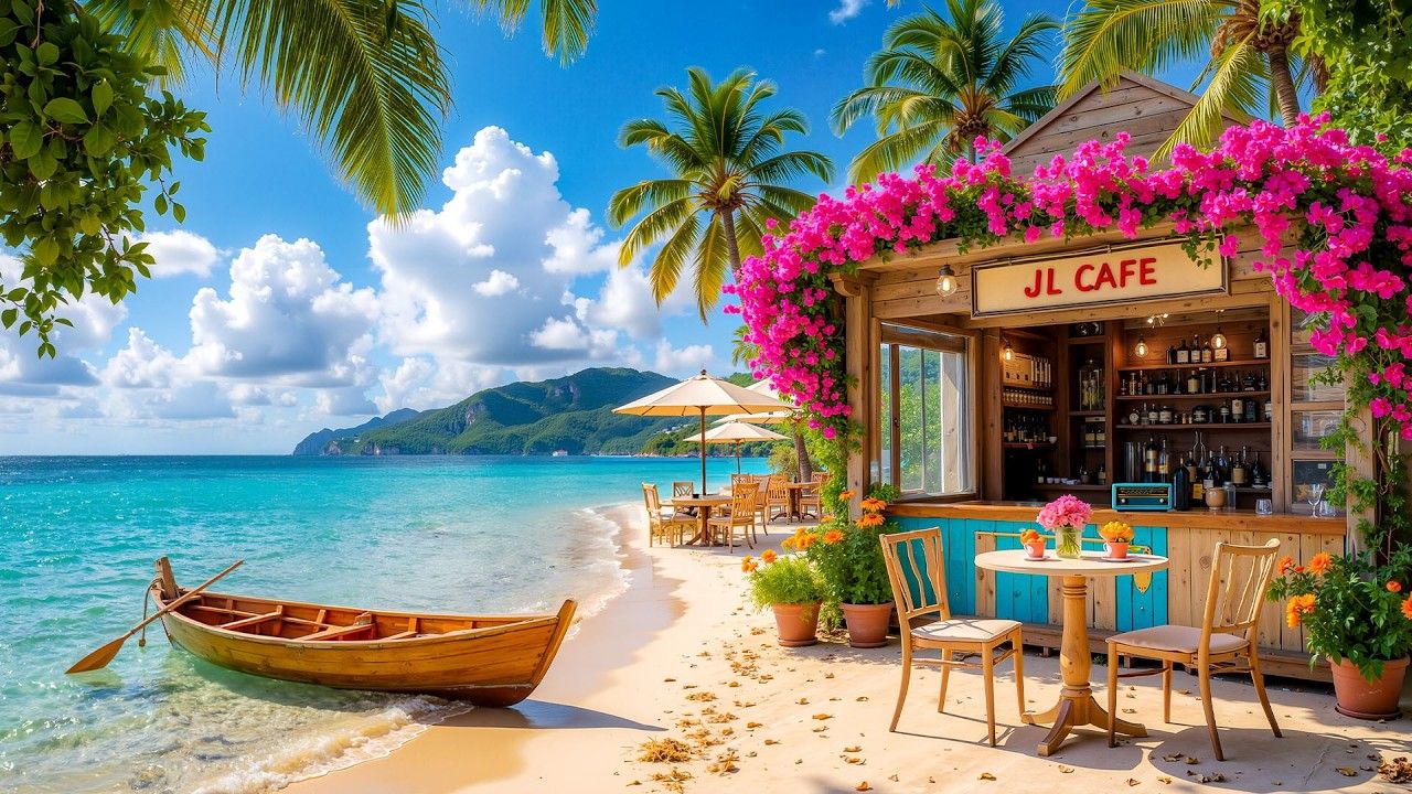 1280x720 Morning Bossa Nova at a Hidden Beach Café
