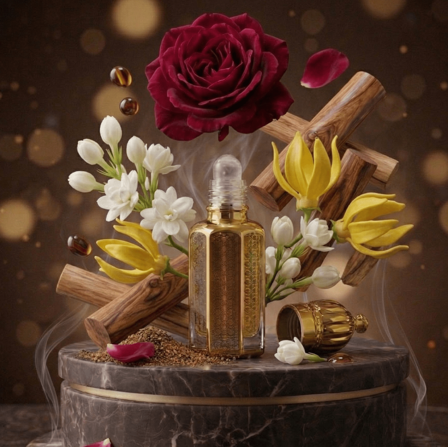 1492x1491 Apsara 12ml Attar Roll On. Radiant Golden Perfume Oil