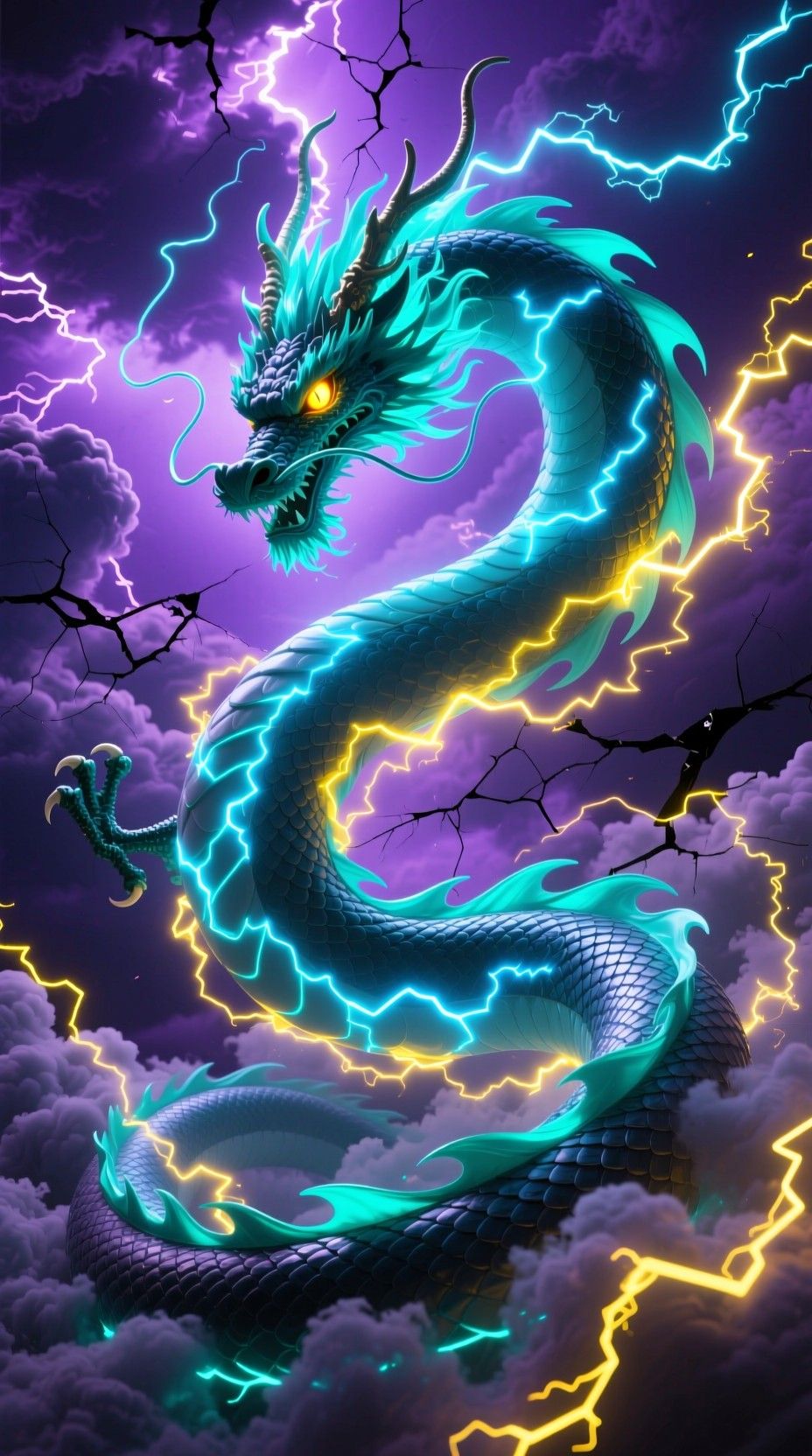 928x1664 Free Electric Dragon Storm Image, Electric, Lightning