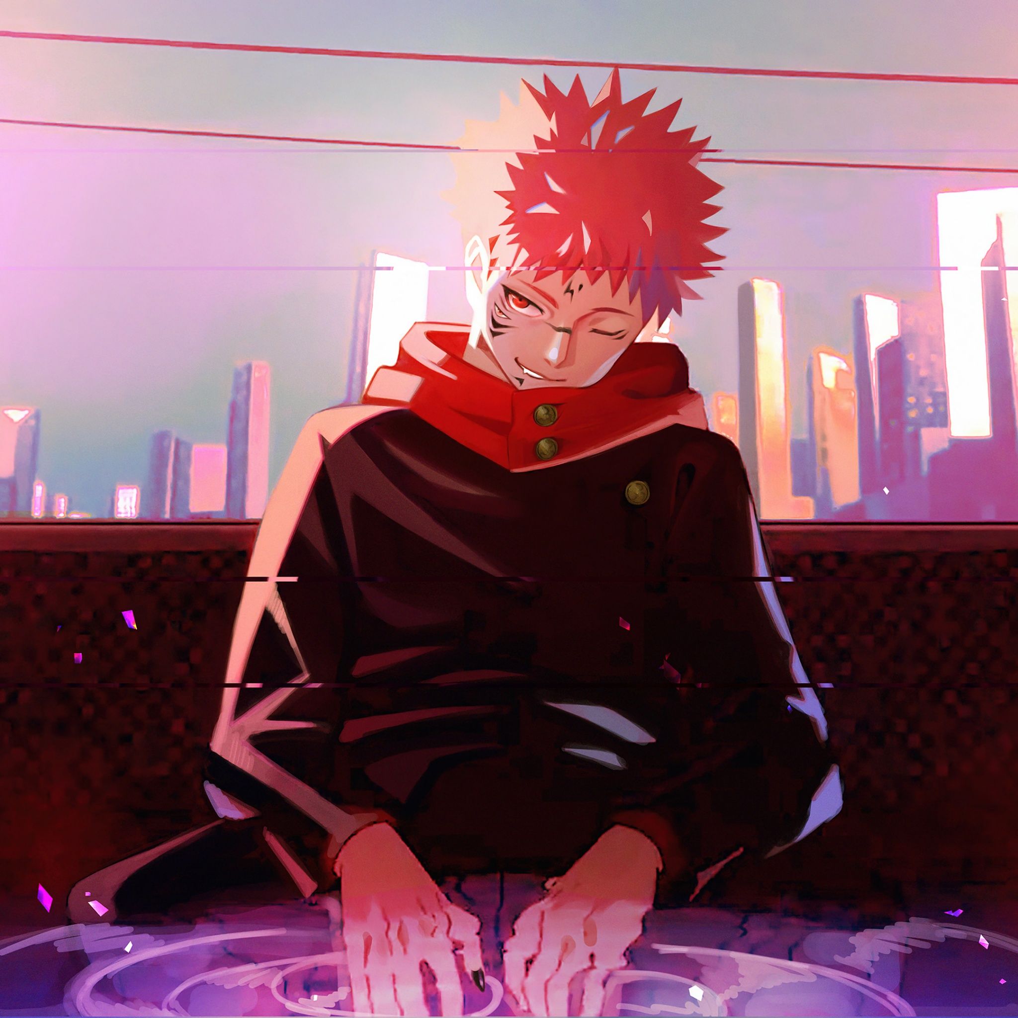 2048x2048 Sukuna Wallpaper 4K, Jujutsu Kaisen, Yuji Itadori
