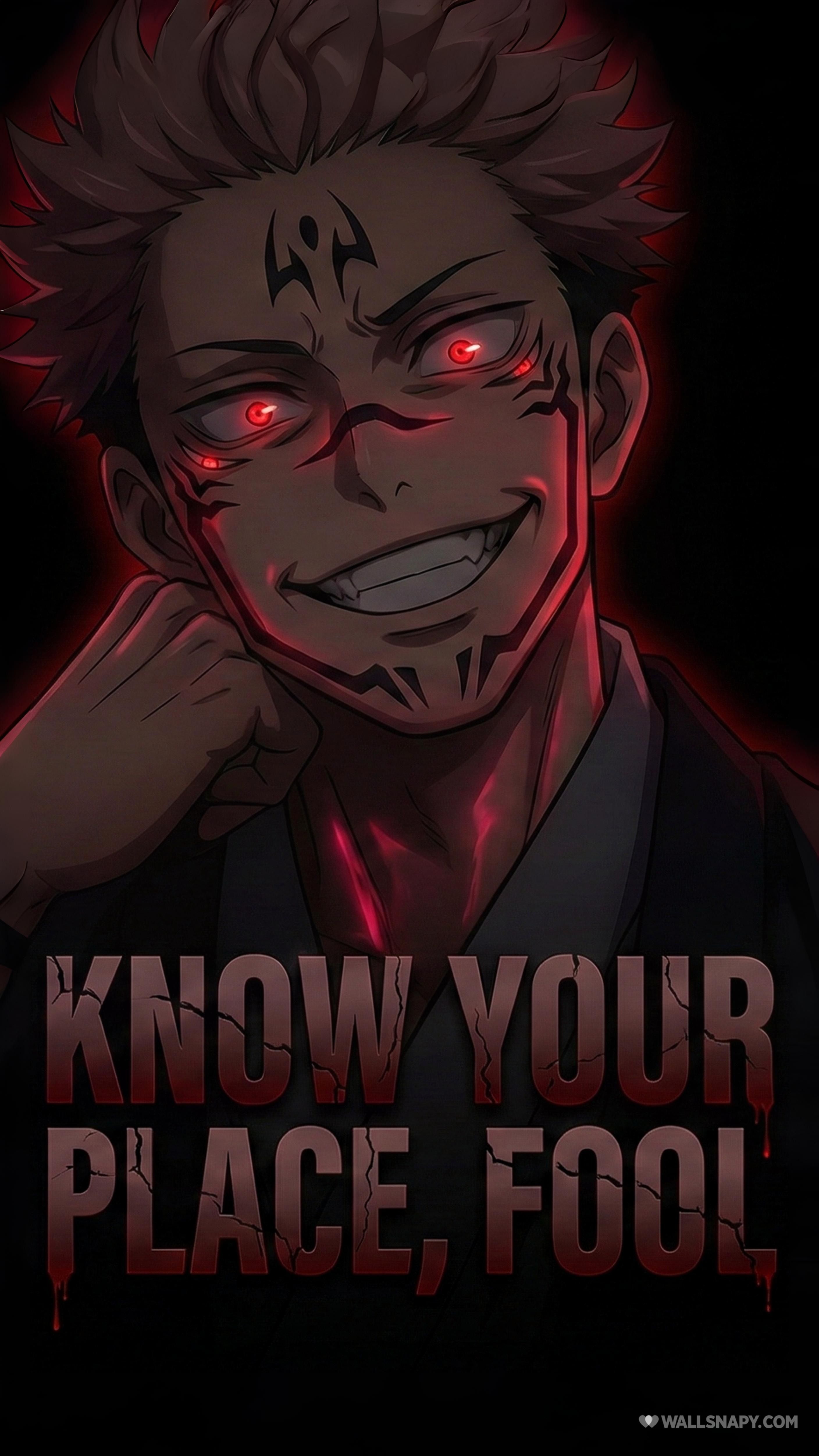 2816x5006 Wickedly smiling sukuna jujutsu kaisen anime style 4k amoled mobile wallpaper
