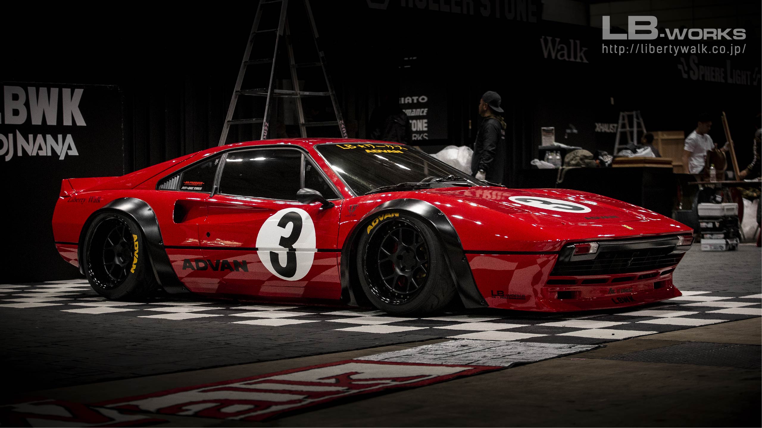 2560x1440 LB WORKS Ferrari 308GTB WALK. リバティーウォーク