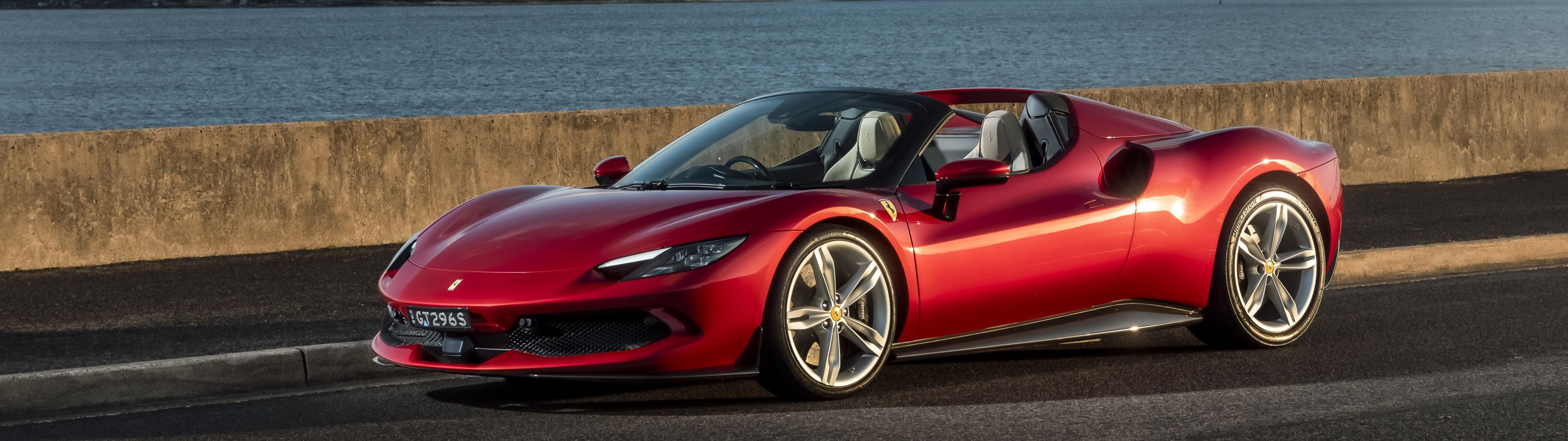 3840x1080 Ferrari 296 GTS Wallpaper 4K, Red cars, 5K