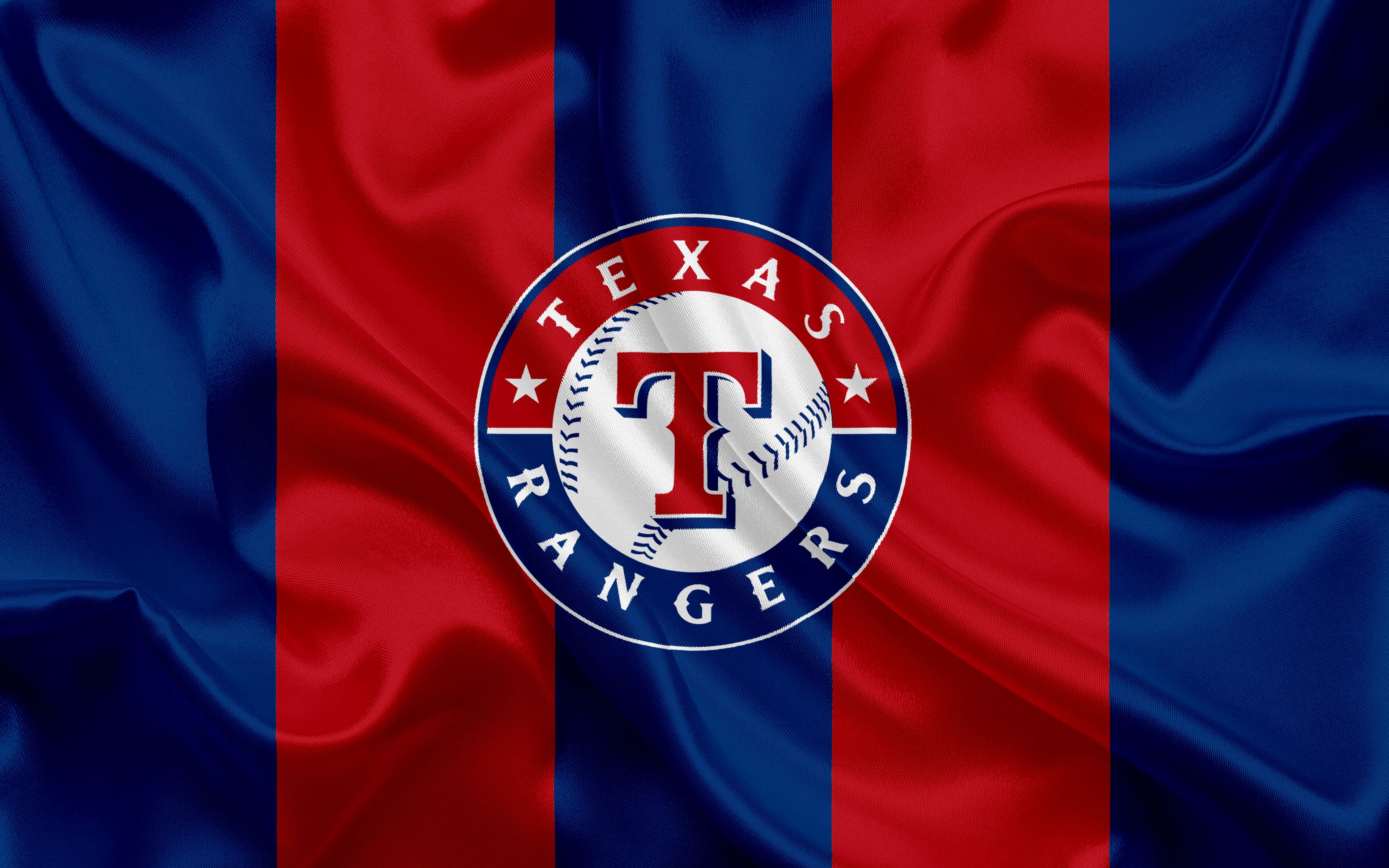 3840x2400 Desktop wallpaper: Texas Rangers, Sports, Baseball, Logo, Mlb 4K free download for PC. 453492