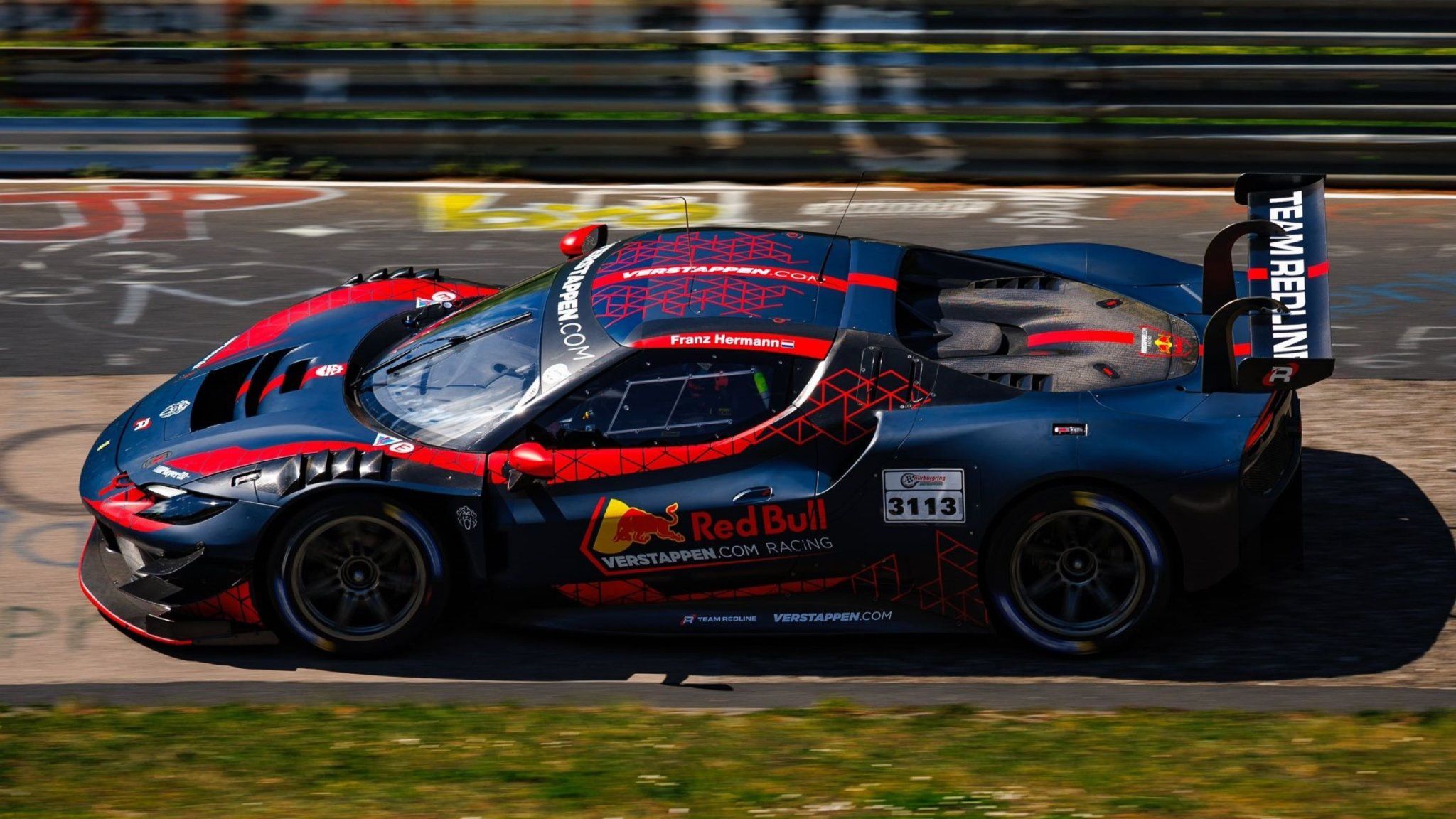 2048x1152 Max Verstappen Spotted at the Nurburgring Testing a Ferrari GT3 Car Under Fake Name