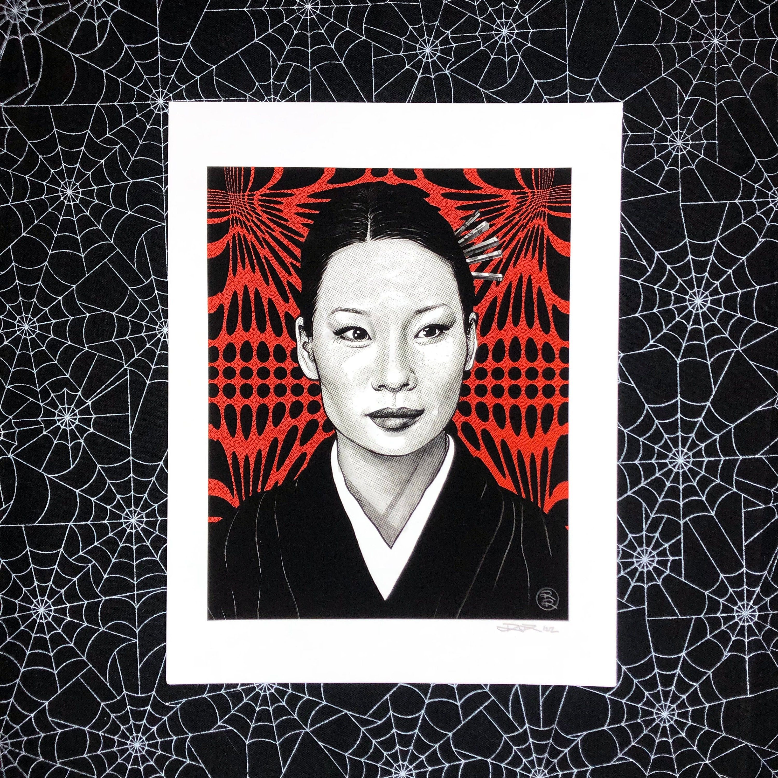 3000x3000 Lucy Liu As O Ren Ishii Portrait Art Print