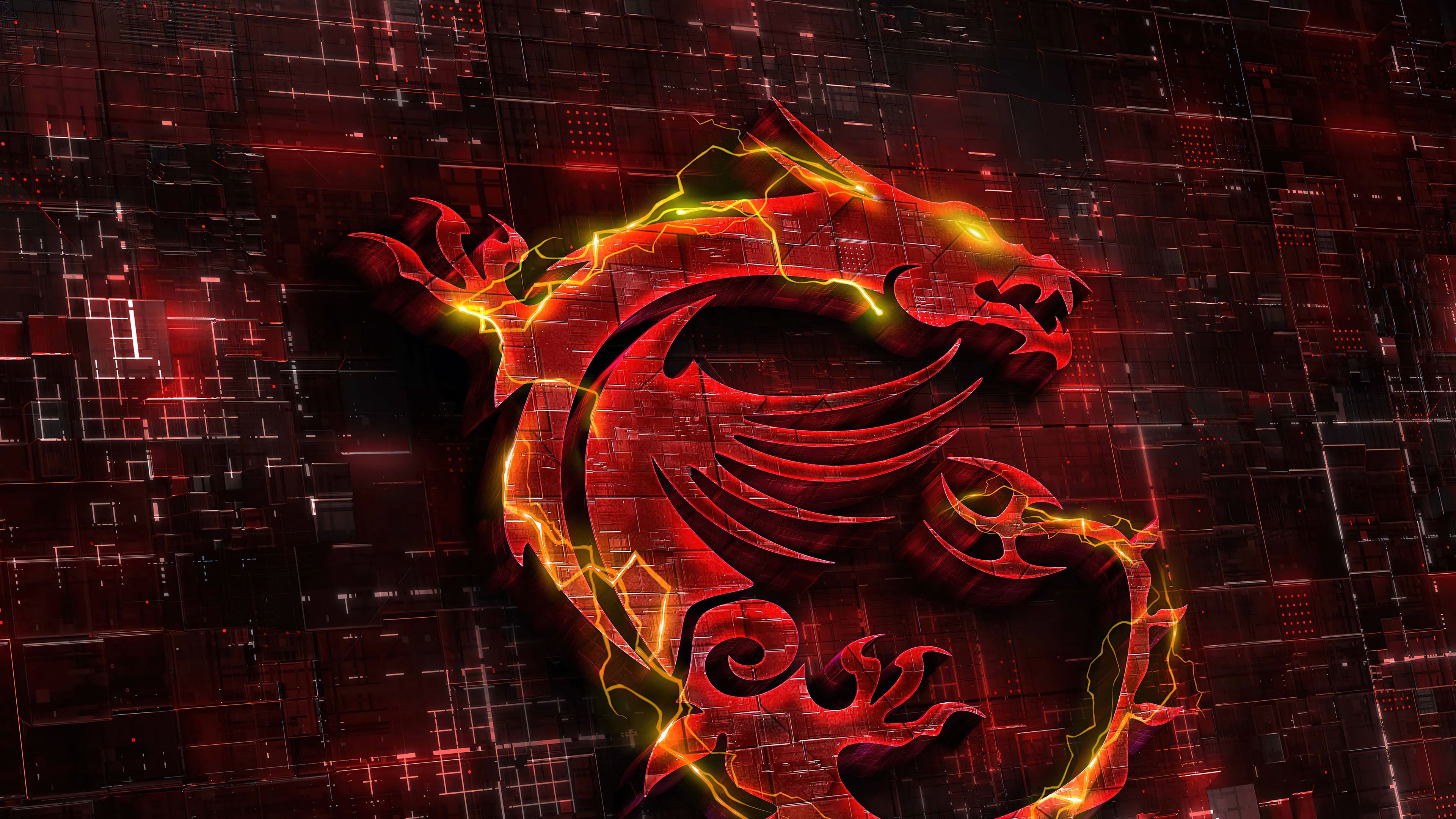 3840x2160 MSi Red Logo Wallpaper 4K HD PC i