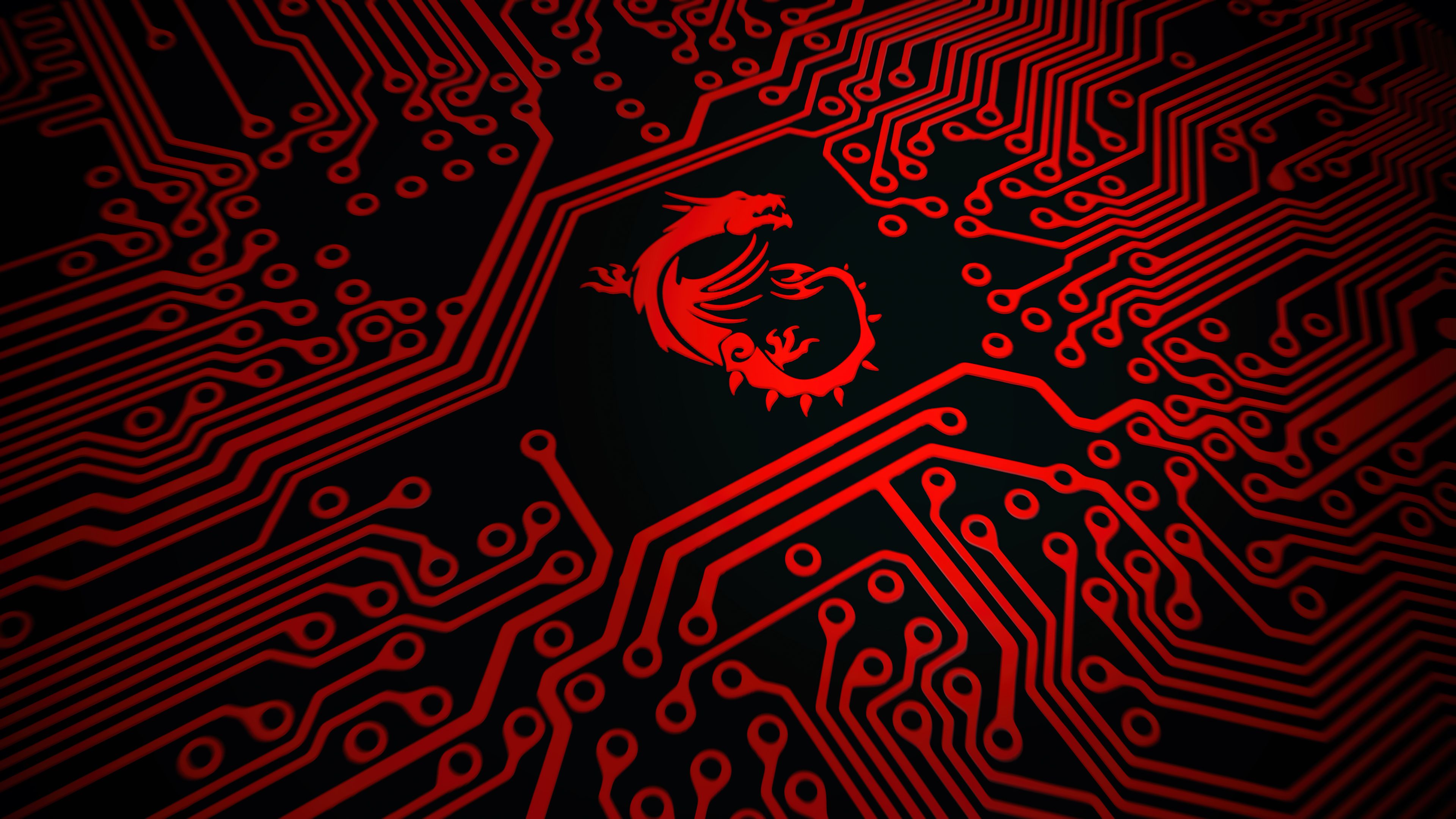 3840x2160 MSi Logo Circuit Backgroun Wallpaper 4K HD PC i