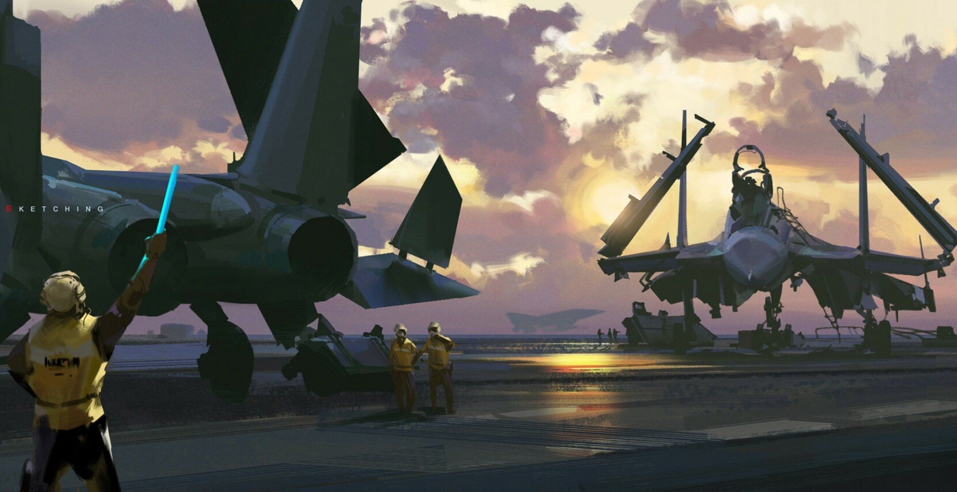 1920x987 Shenyang J 15s At Sunset