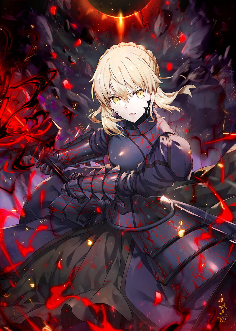 800x1122 Alter Saber, red, hair, fate stay night, heaven feel, anime, HD phone wallpaper